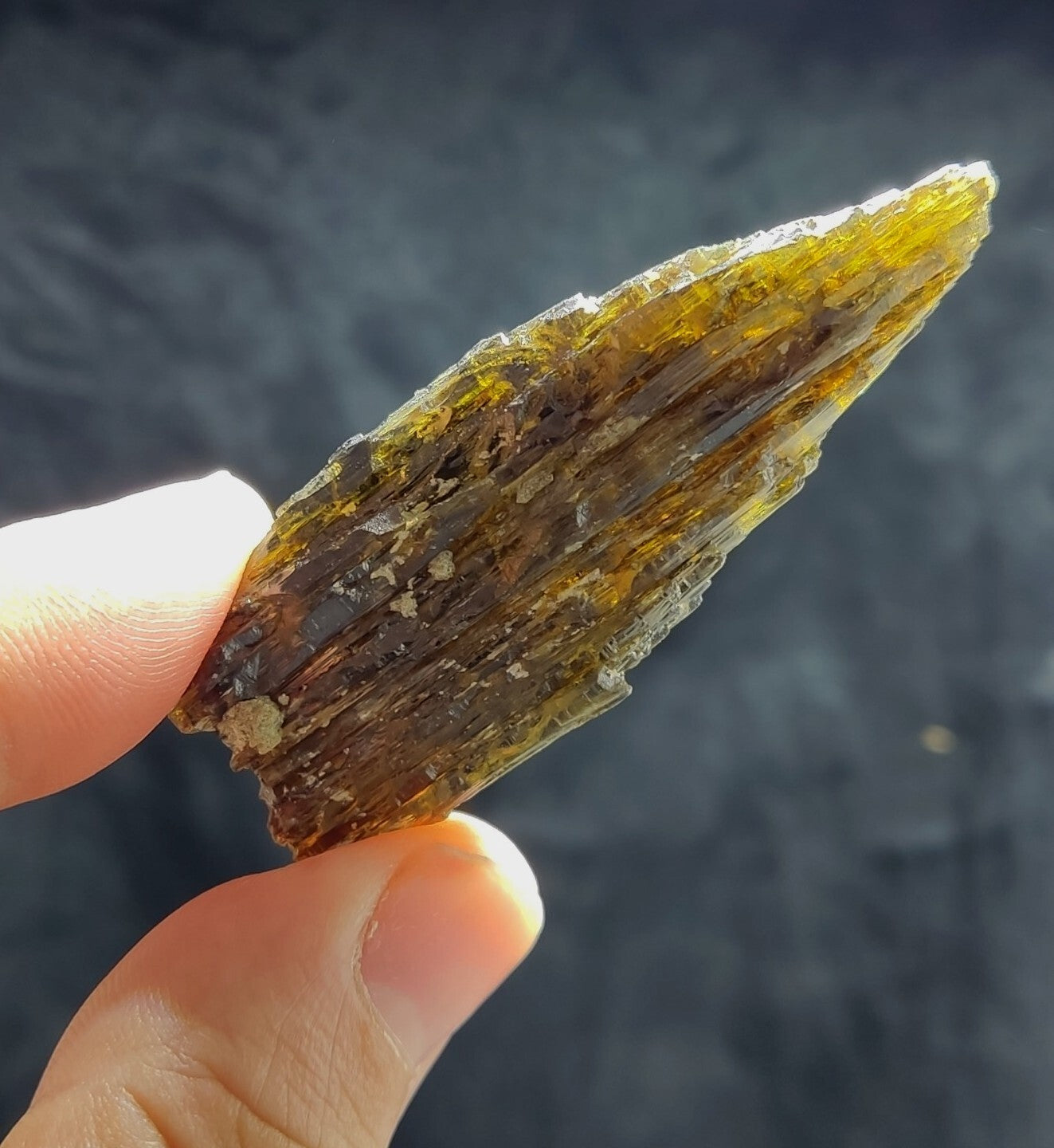 Single etched Epidote Crystal 20 grams