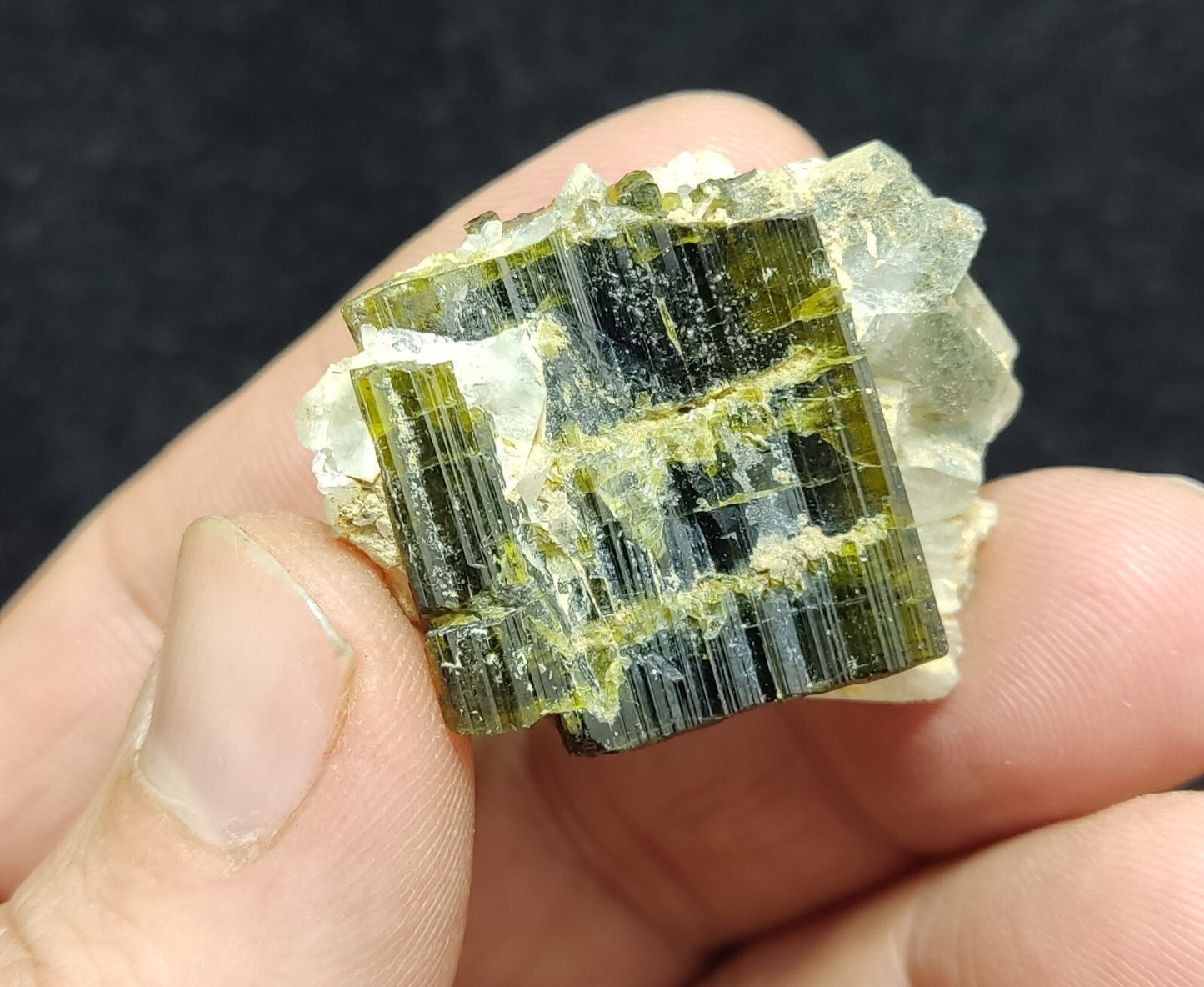 An Aesthetic Naturally terminated specimen of epidote with quartz 16 grams