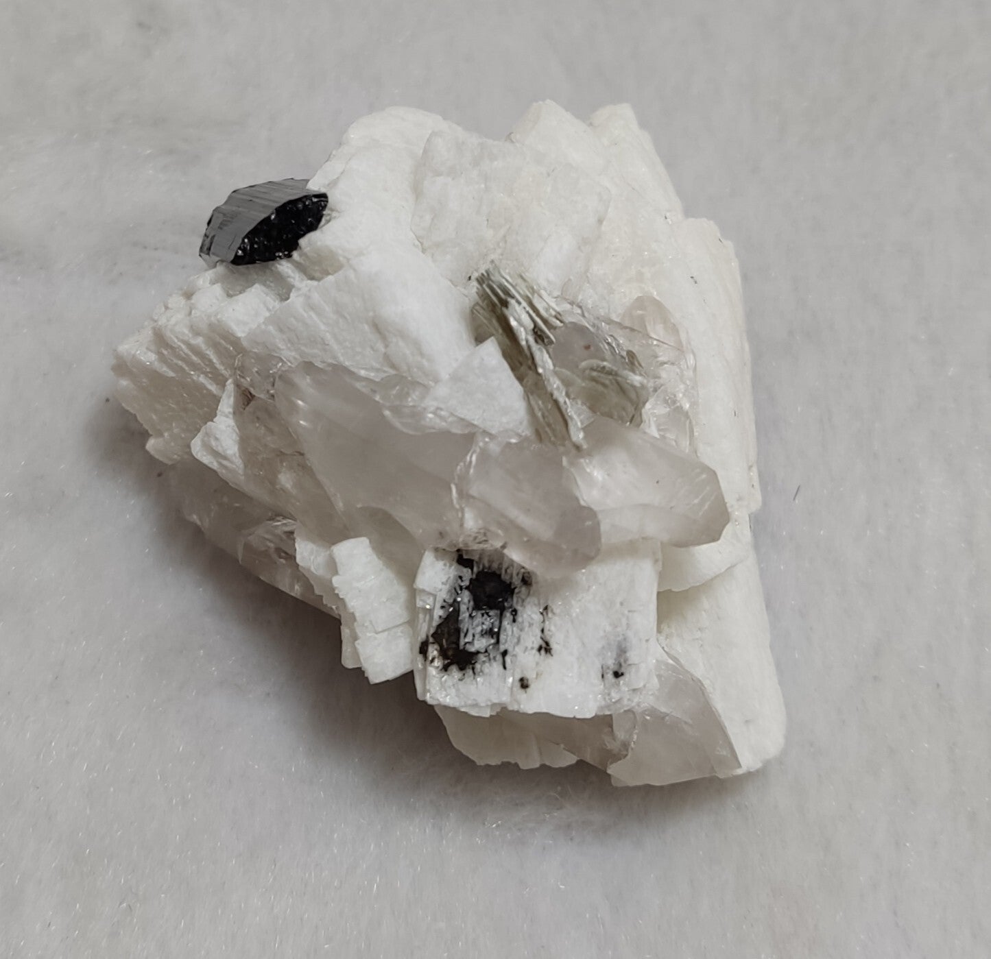 An Aesthetic combo specimen of feldspar, Tourmaline and quartz 64 grams