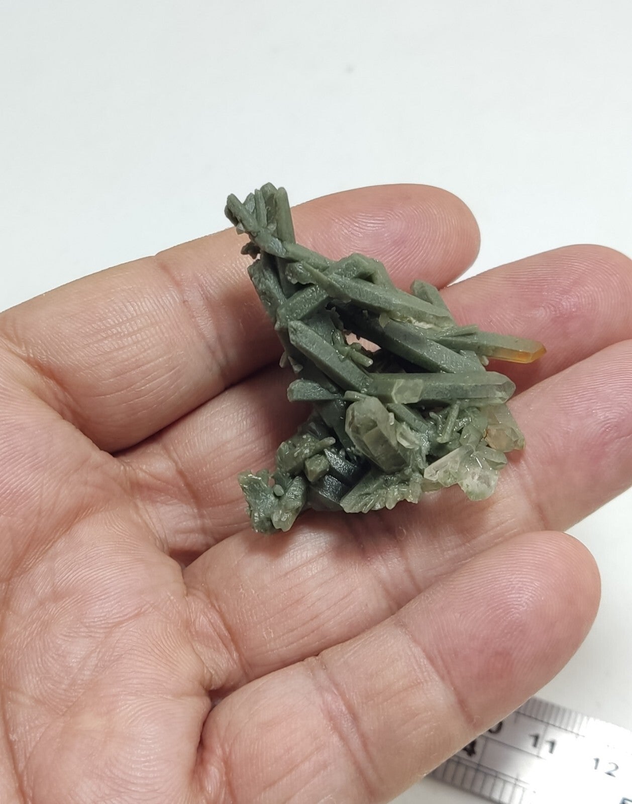 An Aesthetic miniature/thumbnail terminated chlorite Quartz cluster 16 grams