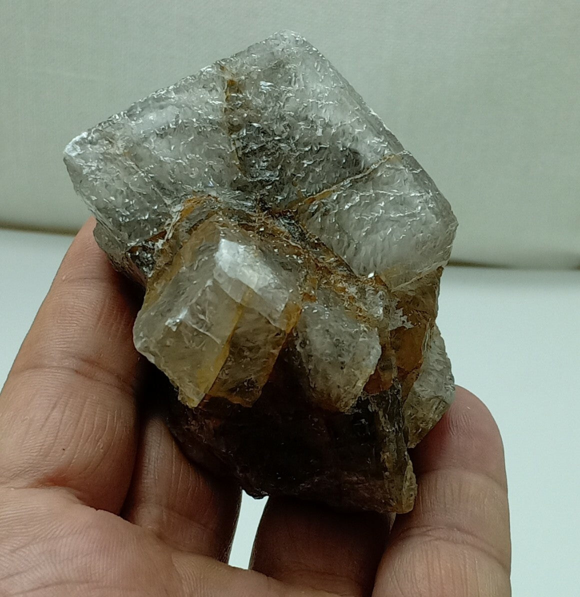An amazing specimen of grey color cubic Calcite 274 grams