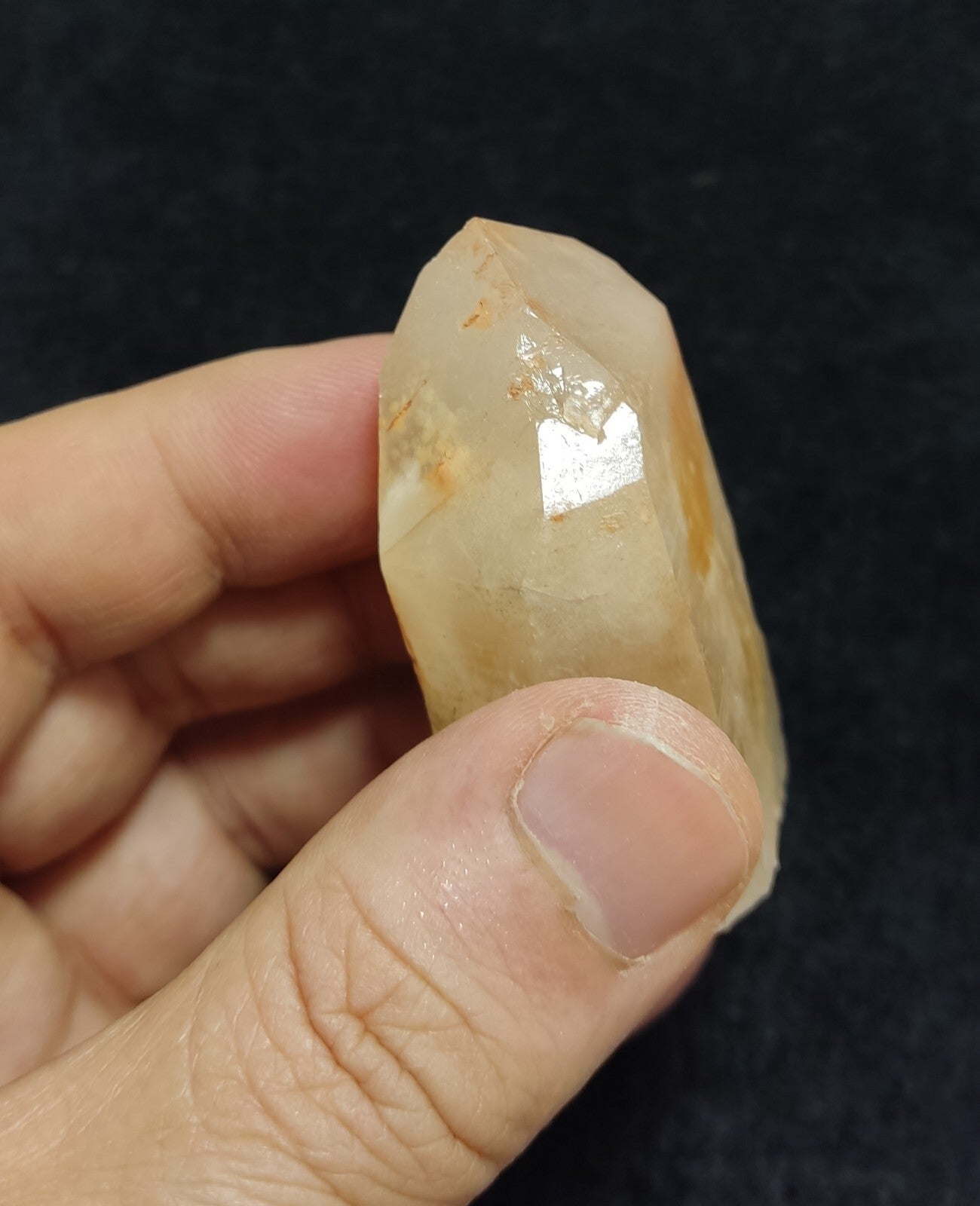 An amazing specimen of terminated amphibole included Quartz crystal 78