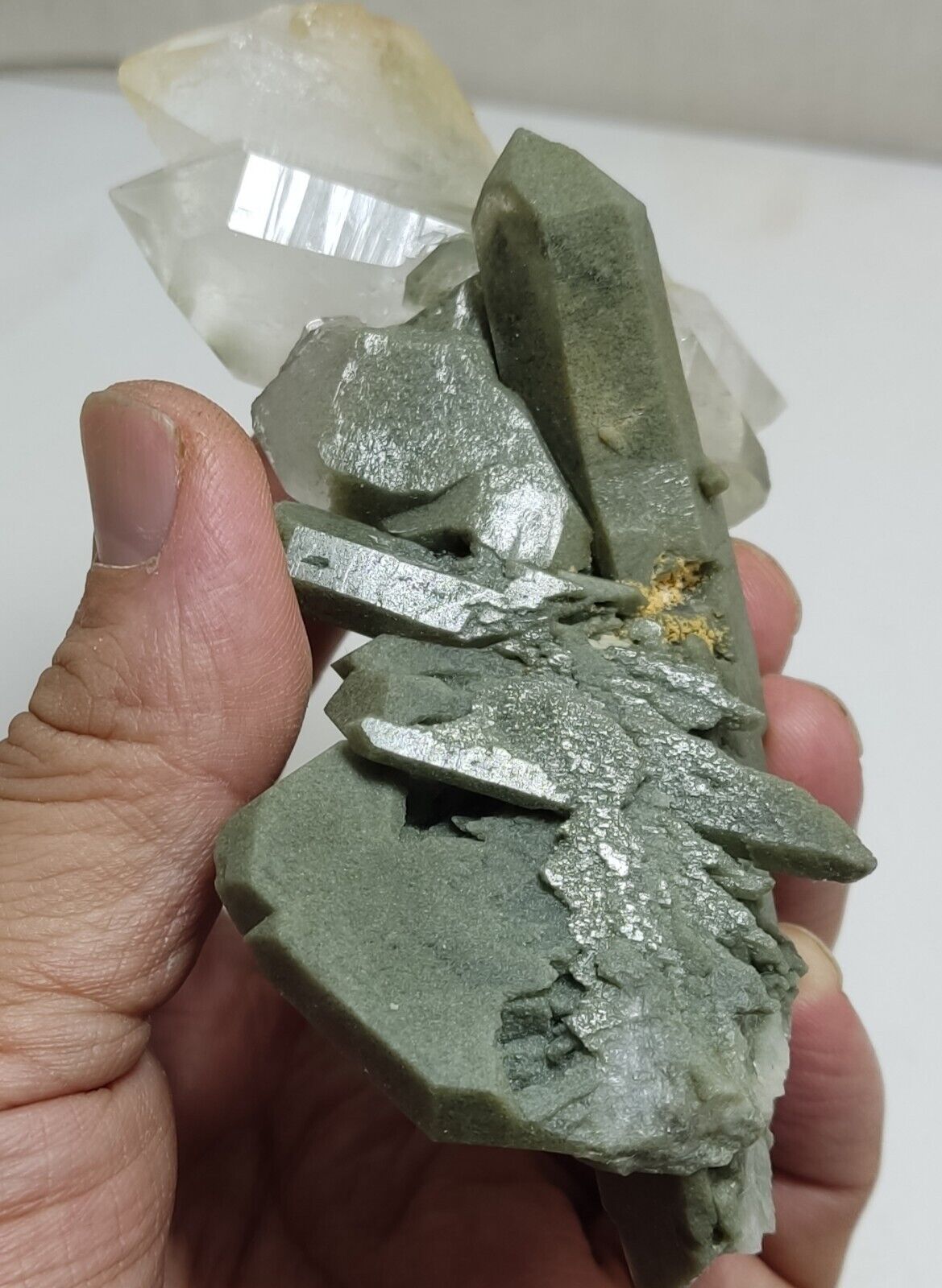 An Aesthetic Natural beautifully terminated Chlorite Quartz cluster 196 grams