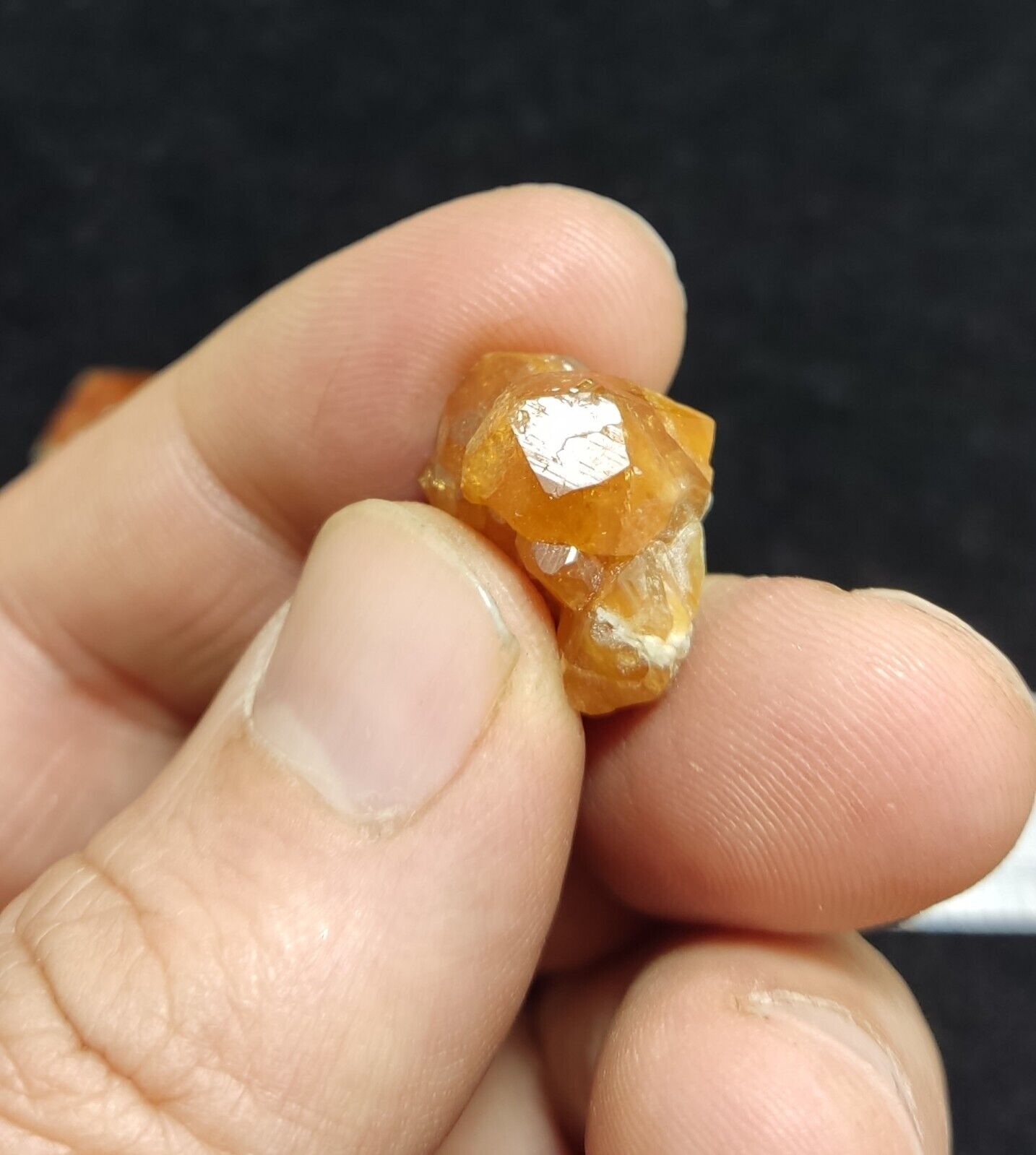 A selection of three garnet variety hessonite crystals 14.8 grams