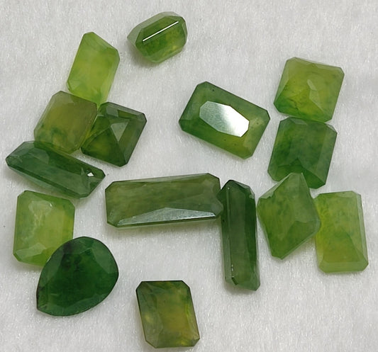 105 Carats faceted hydrogrossular vesuvianite gems