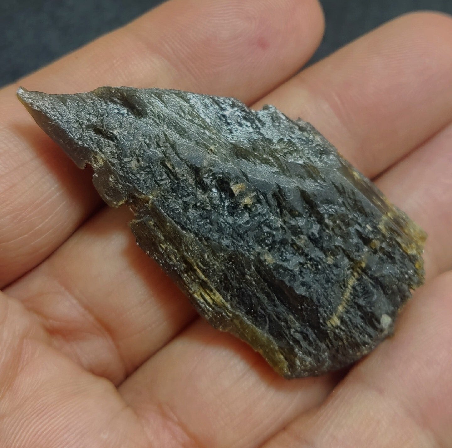 Single etched Epidote Crystal 32 grams