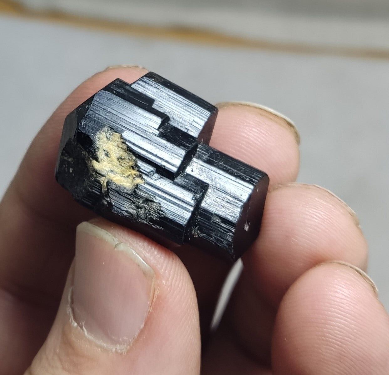 An amazing specimen of black tourmaline crystal 15 grams