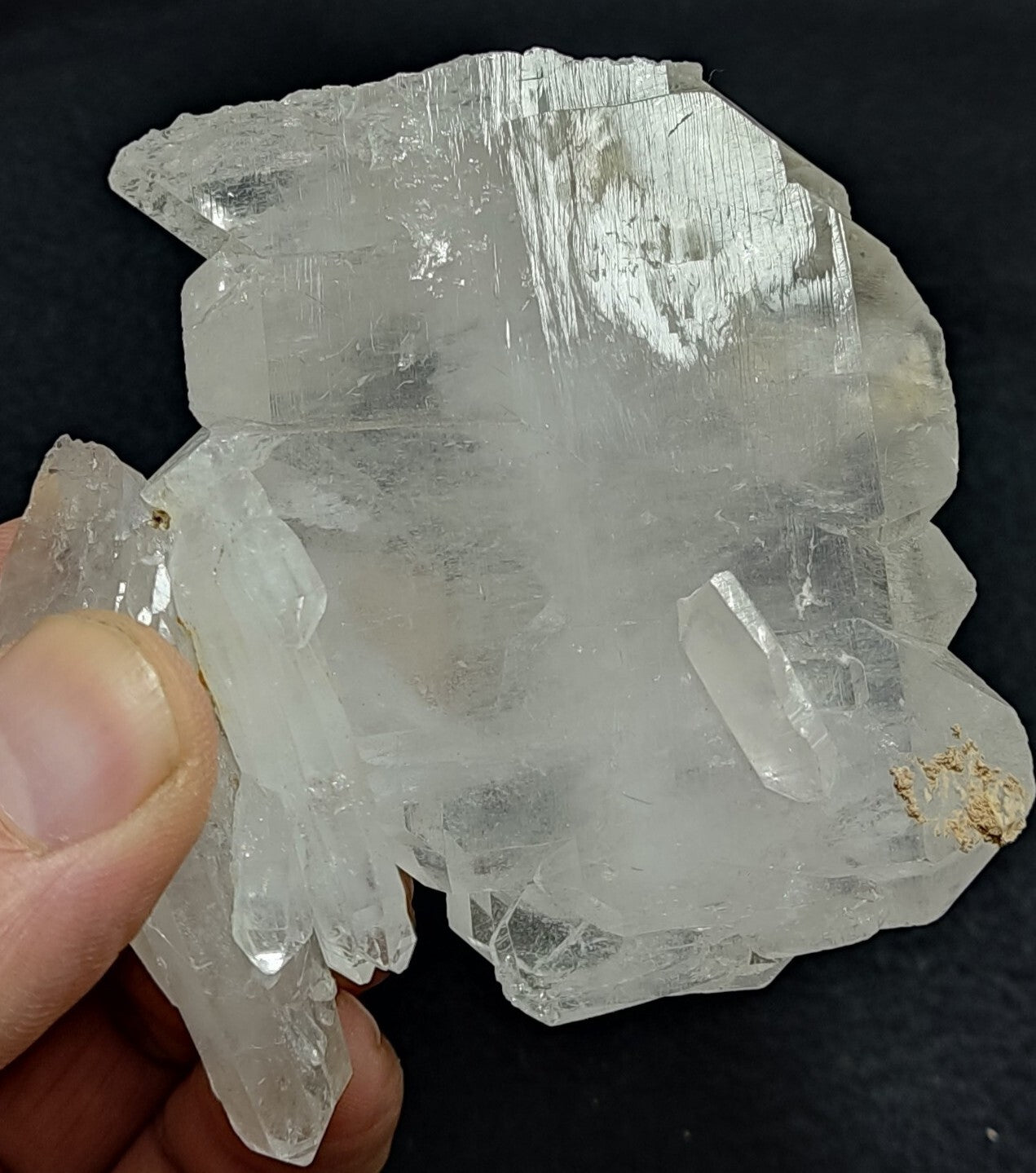 An amazing specimen of terminated faden Quartz crystal 190 grams