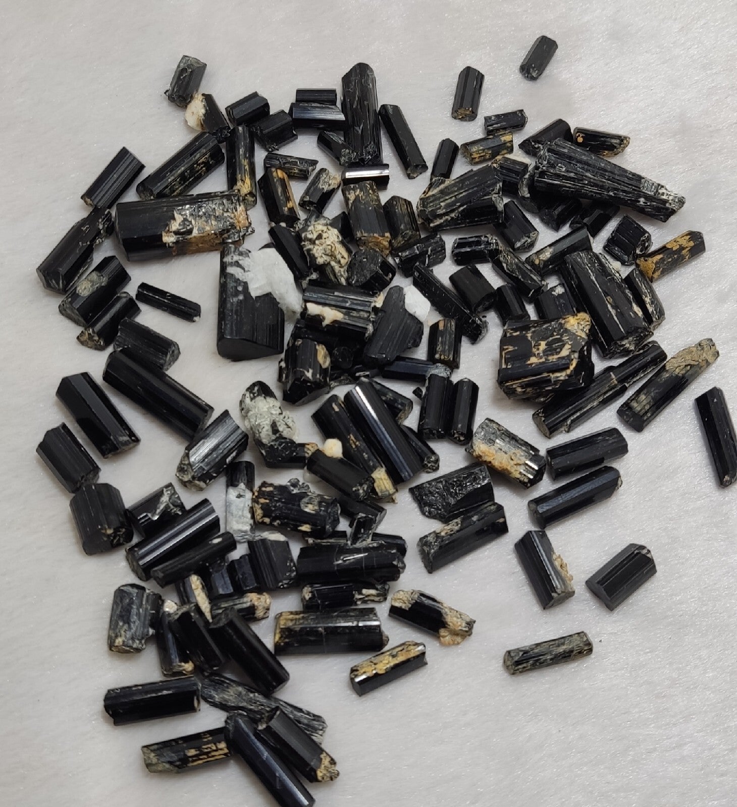 Natural black tourmaline crystals lot 170 grams
