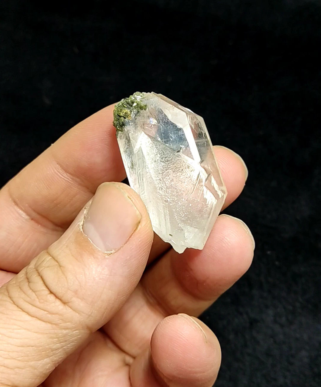 An aesthetic specimen of Epidote quartz cluster 21 grams