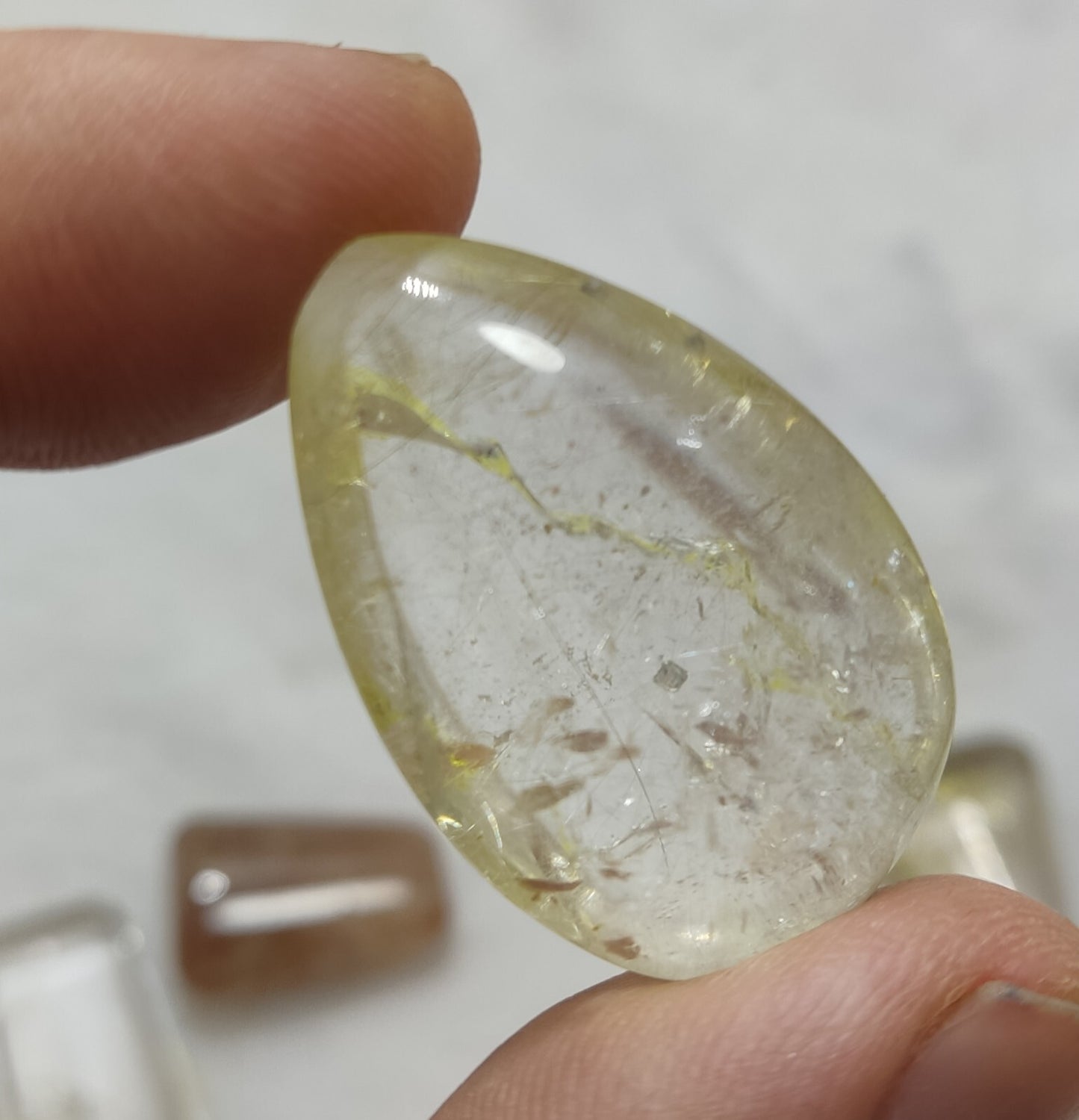 An amazing lot of Rutilated polished quartz tumbles 51 grams