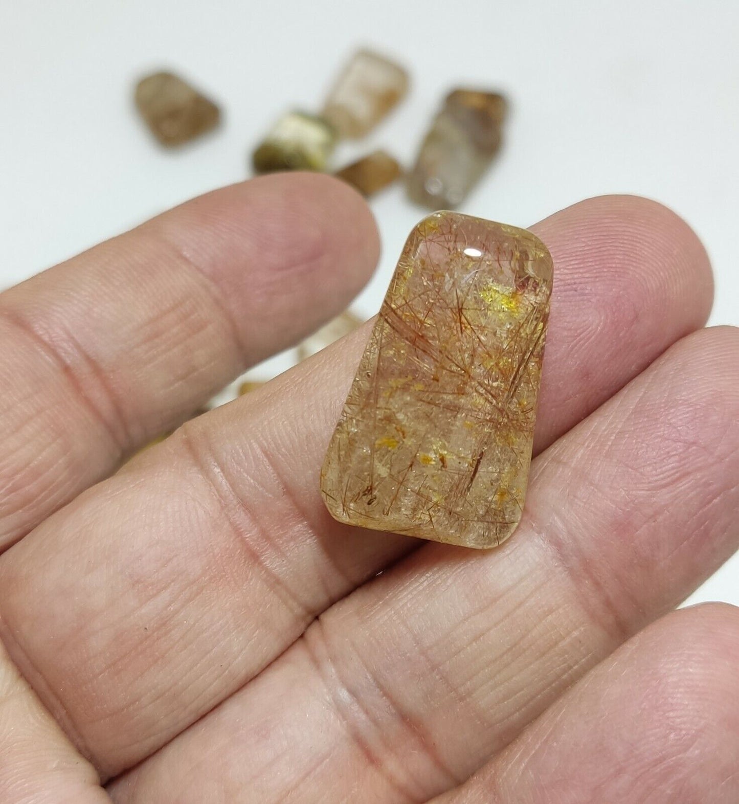 230 grams Rutilated polished quartz tumbles