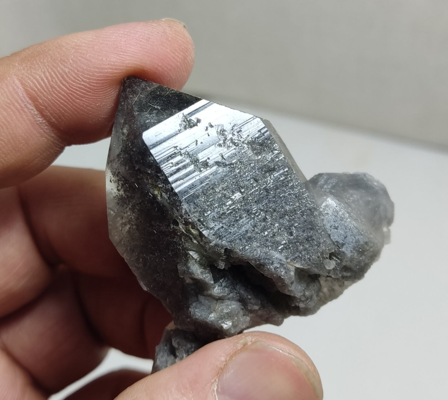 A very Aesthetic Natural terminated lodolite Quartz crystal 49 grams