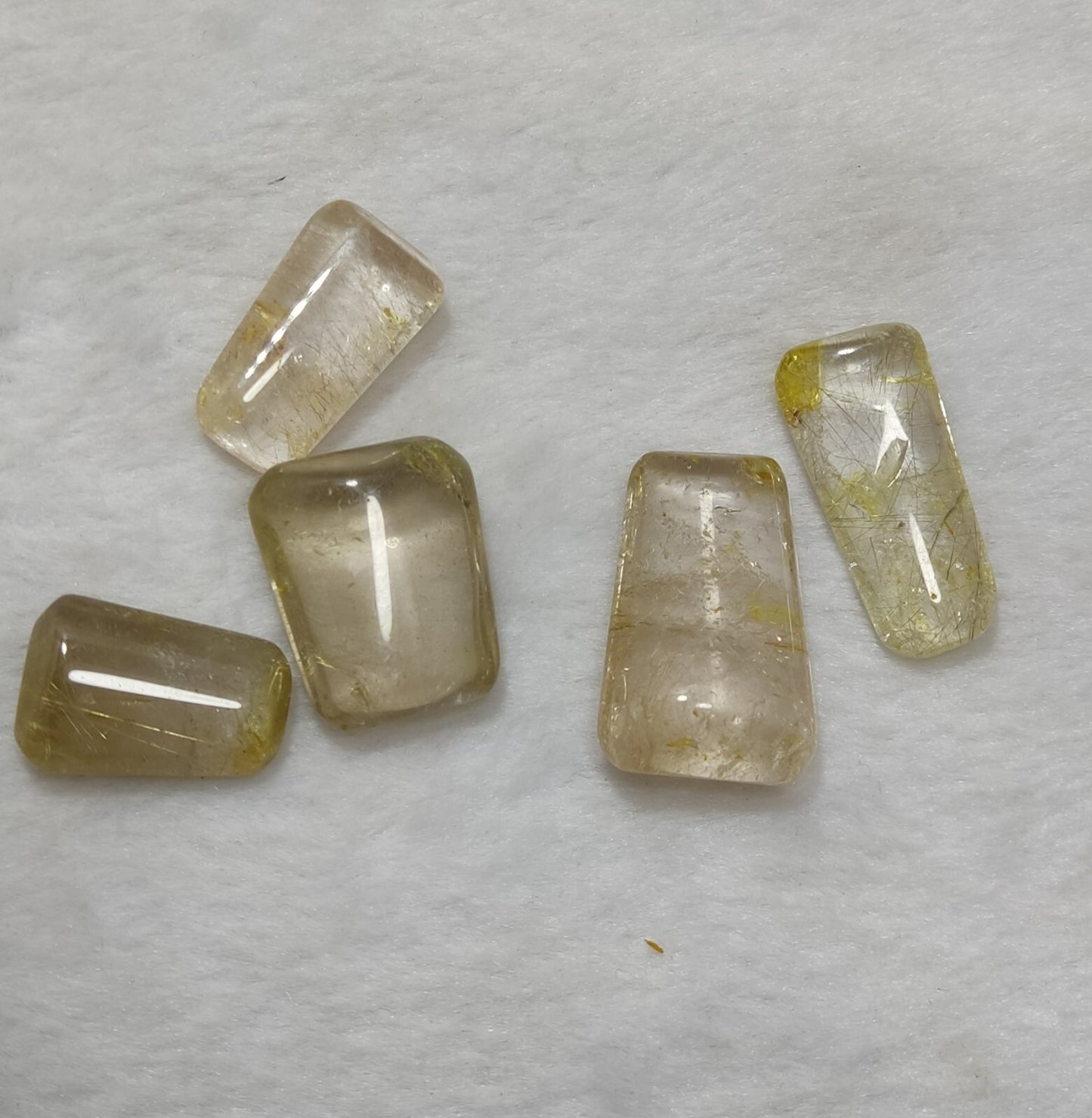 An amazing lot of Rutilated polished quartz tumbles 45 grams