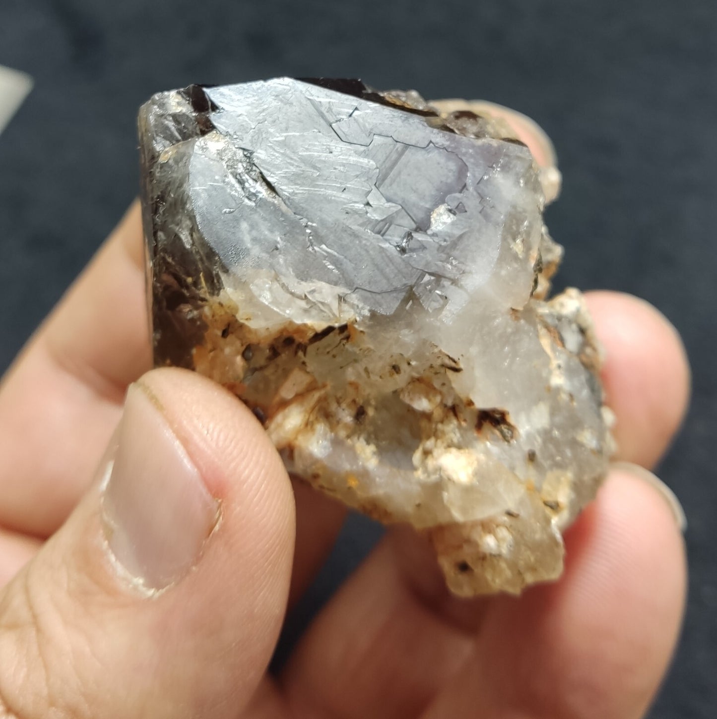 An aesthetic specimen of terminated  smoky Quartz crystal cluster 102 grams