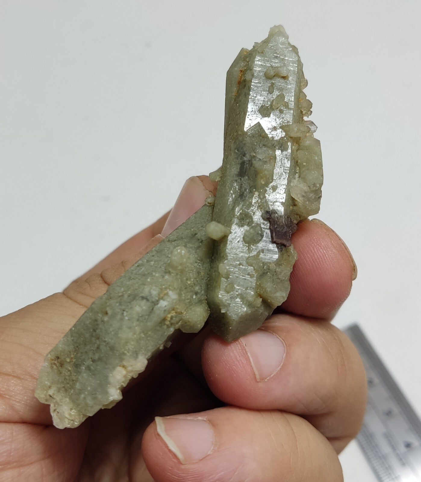 An Aesthetic Natural terminated Chlorite Quartz specimen with brookite 36 grams