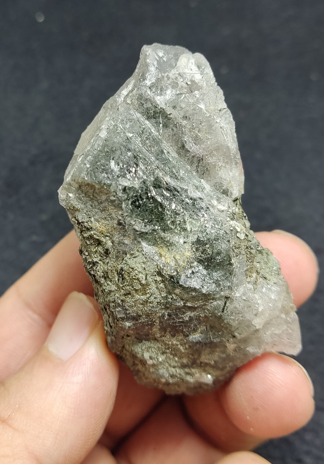 An Aesthetic Natural terminated Chlorite Quartz crystal 100 grams