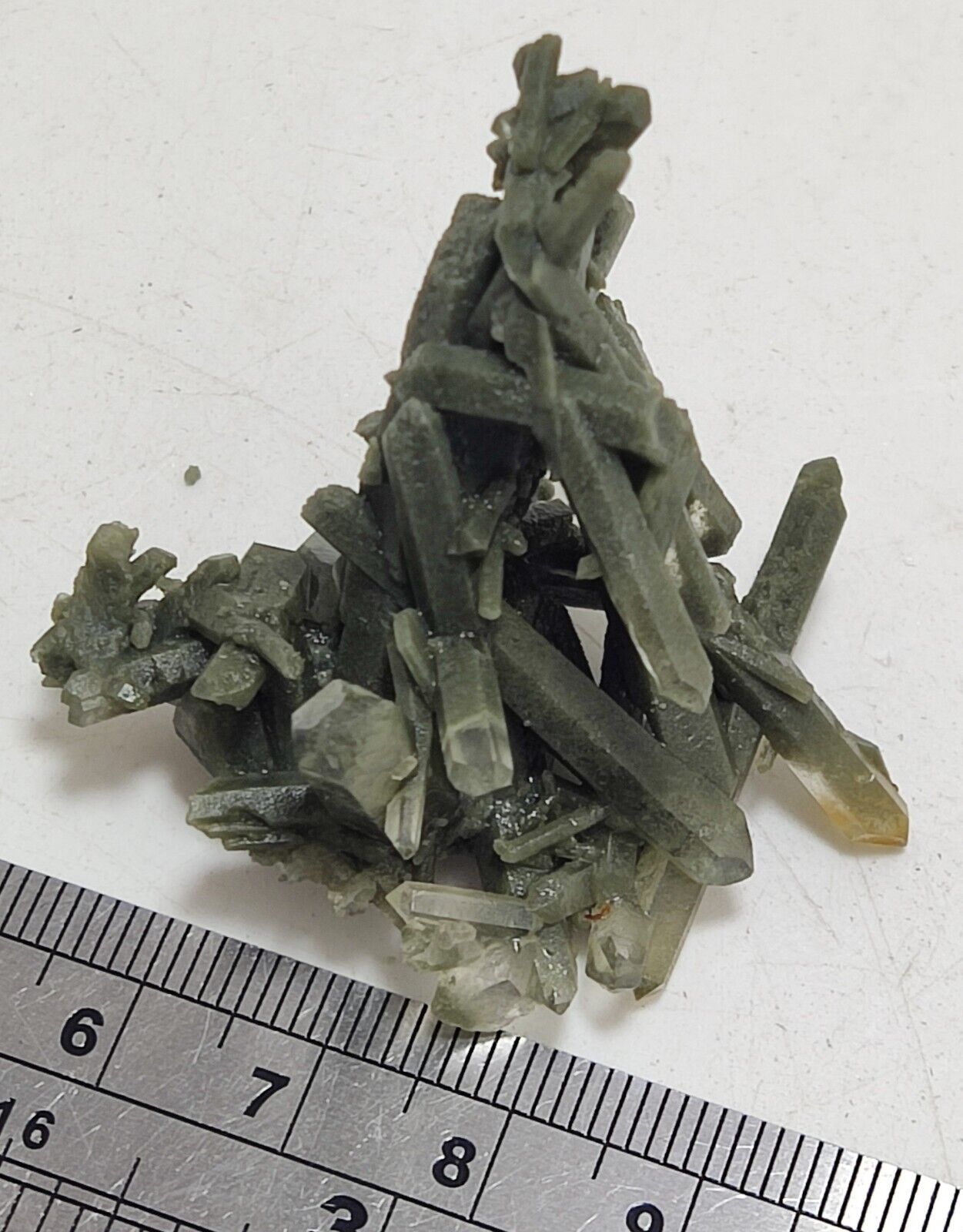 An Aesthetic miniature/thumbnail terminated chlorite Quartz cluster 16 grams