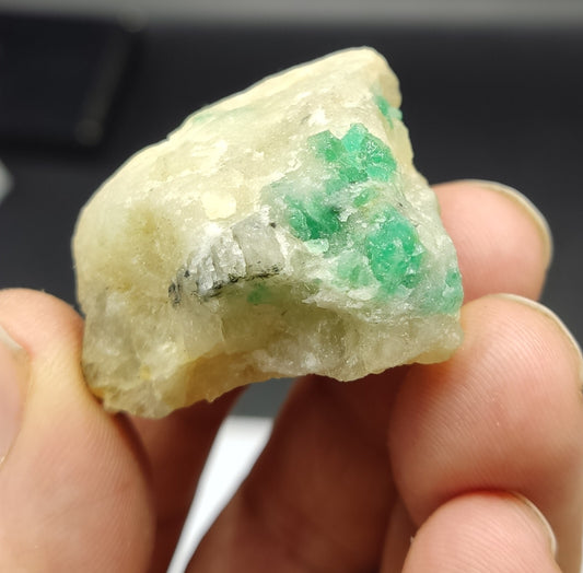 An Aesthetic miniature specimen of emerald in matrix 38 grams