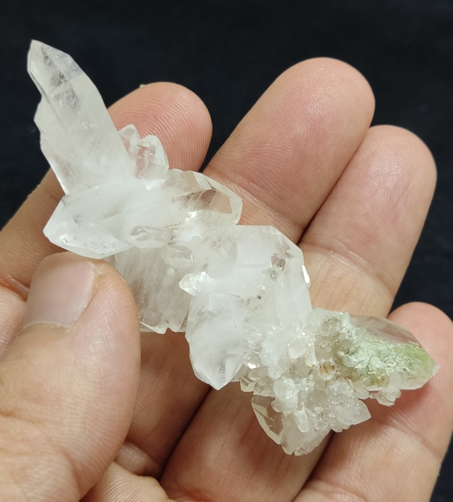 An Aesthetic specimen of Quartz cluster with chlorite spots 29 grams