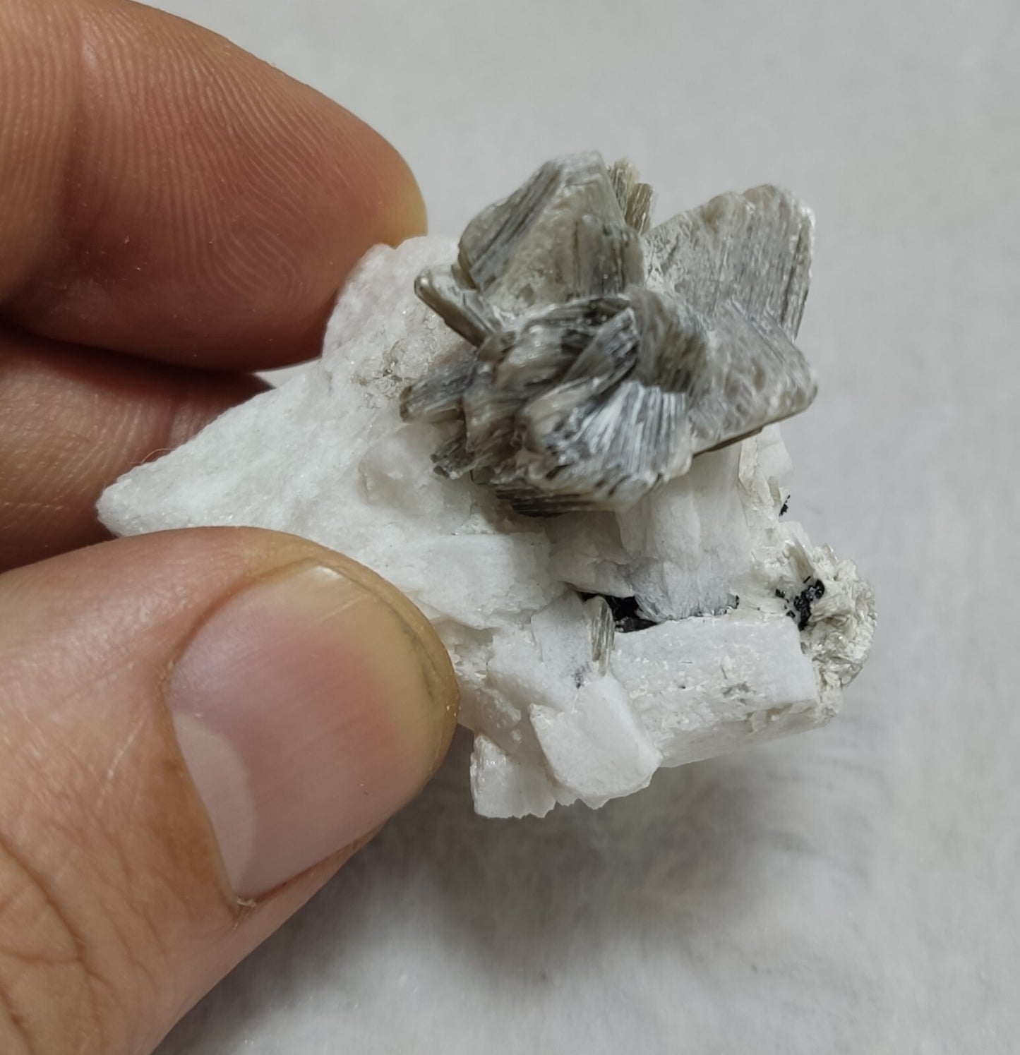 An Aesthetic combo specimen of feldspar, Tourmaline, muscovite 31 grams