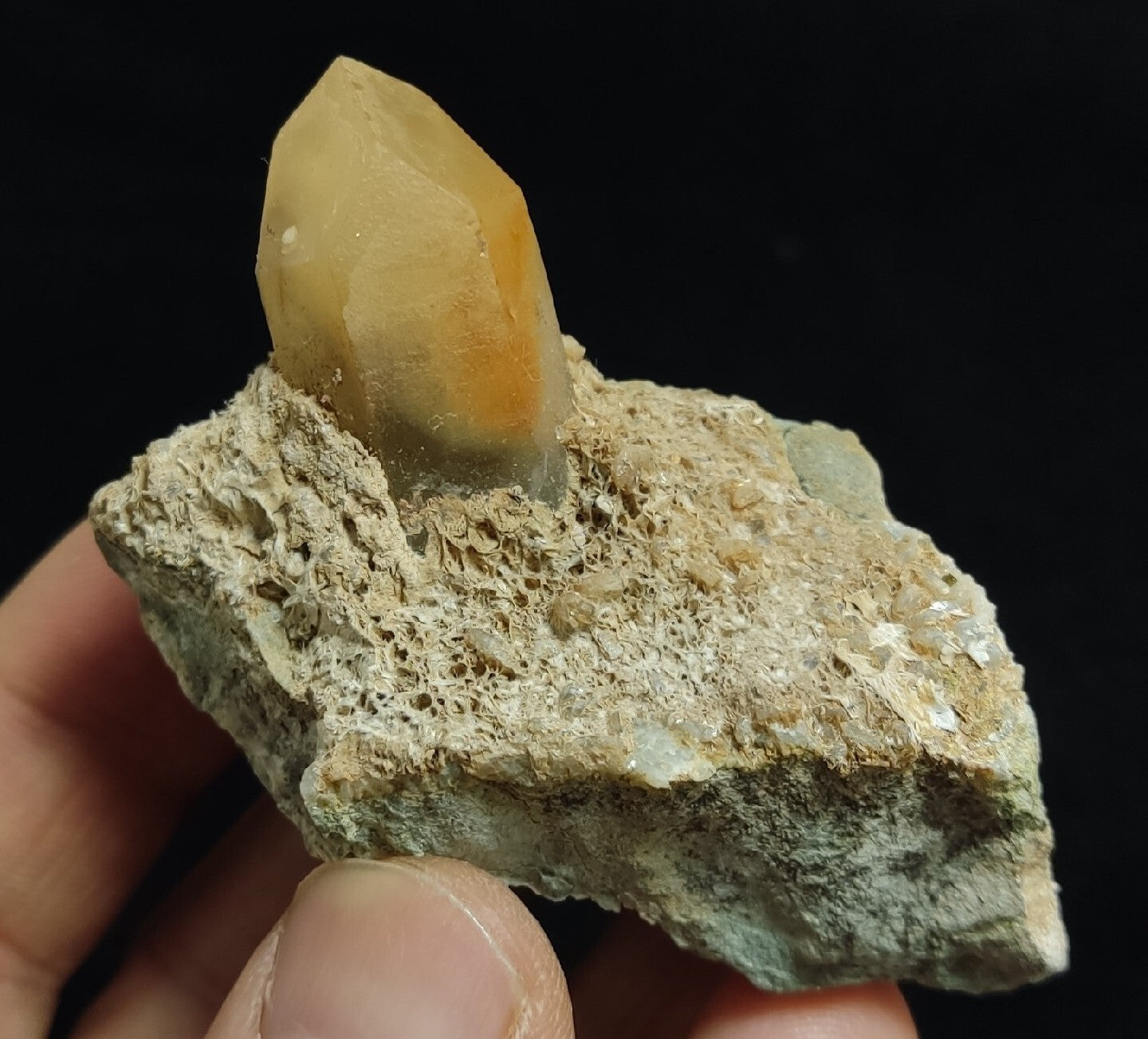 Amphibole quartz crystal on matrix 93 grams