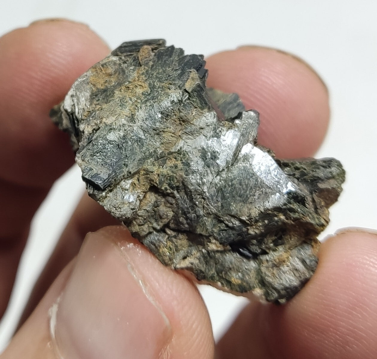 An aesthetic specimen of aegirine crystals on matrix 18 grams