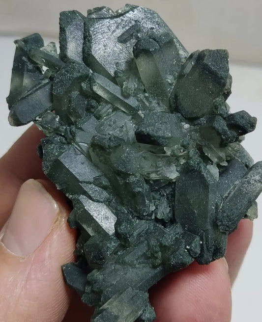 A very Aesthetic Natural beautifully terminated Chlorite Quartz cluster 48 grams