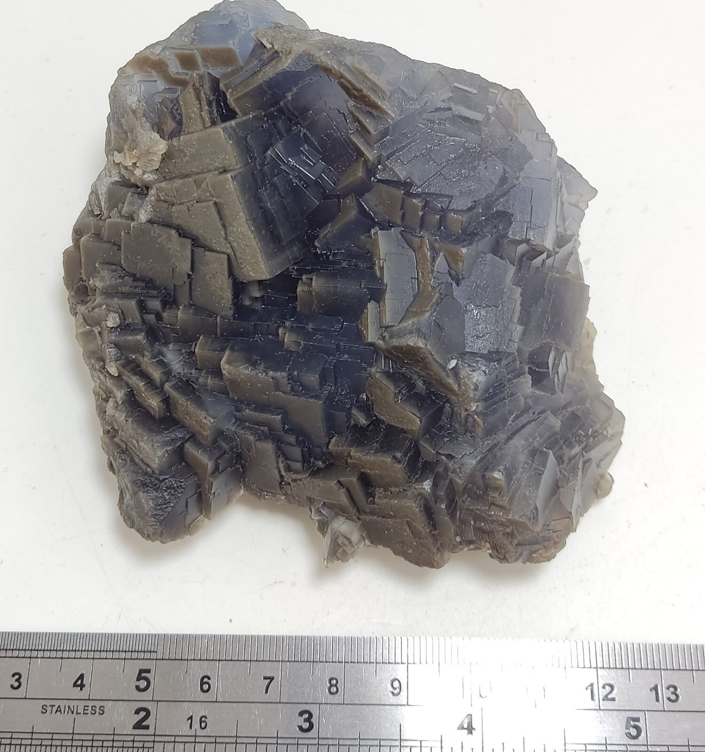 An amazing specimen of cubic dark bluish color Fluorite 495 grams