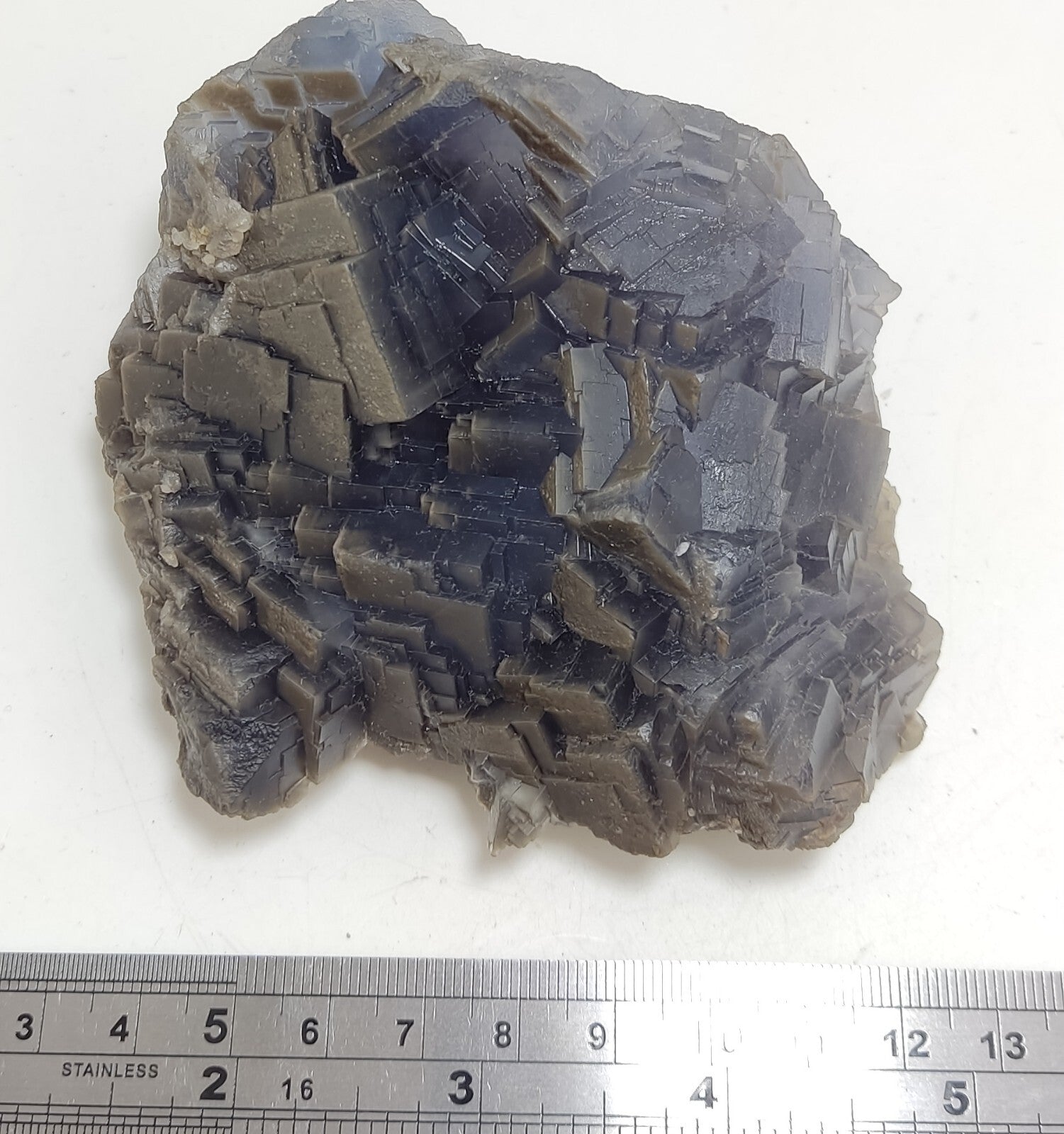 An amazing specimen of cubic dark bluish color Fluorite 495 grams