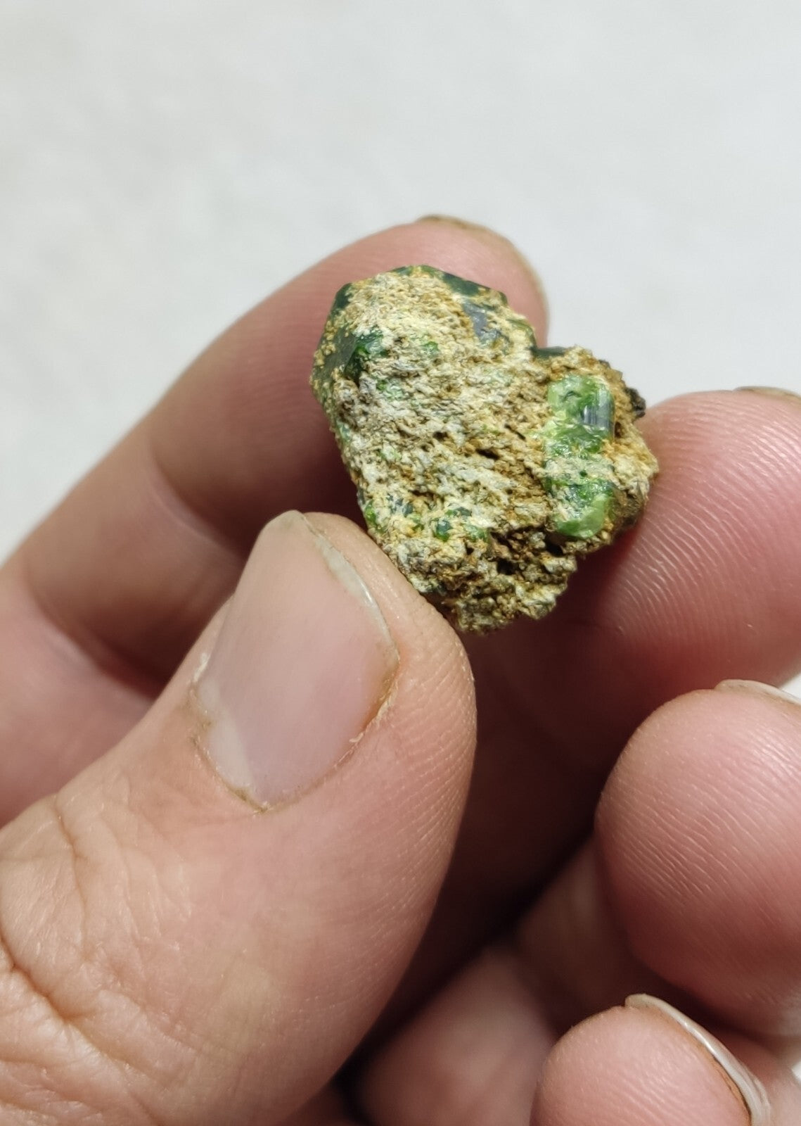 An Aesthetic specimen of garnet variety demantoid crystal 7  grams