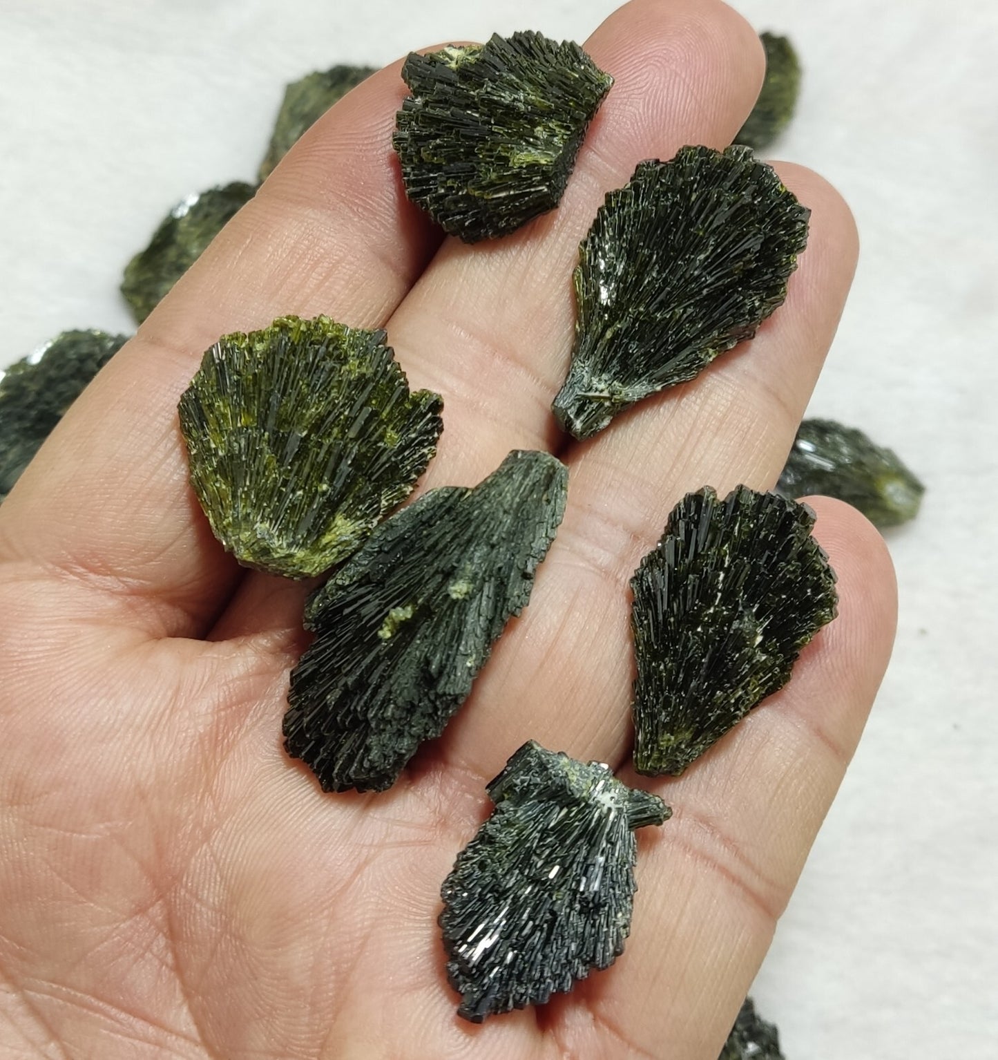 Natural Dark Green Epidotes crystals Random Selection.