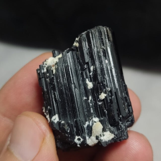 Natural twin Black Tourmalines Crystals 33 grams