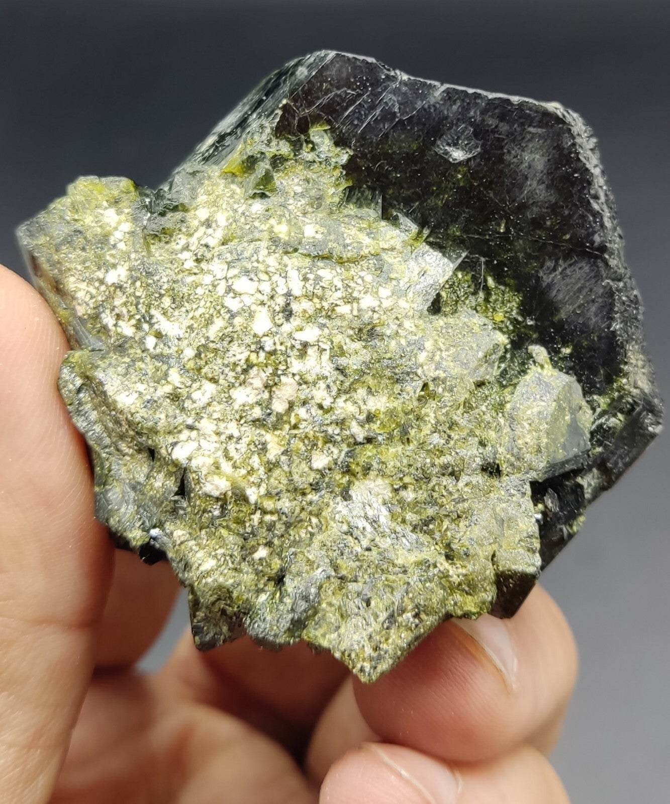 An Aesthetic Natural terminated epidote crystal specimen 115 grams