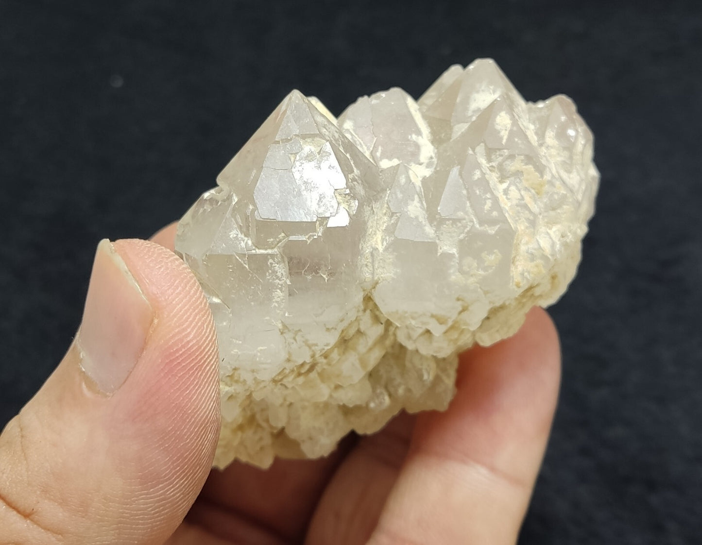 An Aesthetic Natural terminated etched Quartz cluster 121 gram