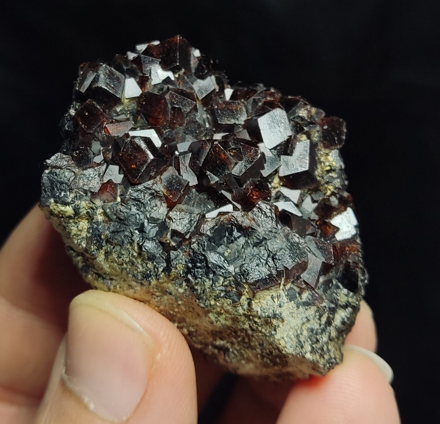 An Aesthetic Andradite Garnets Cluster 77 grams