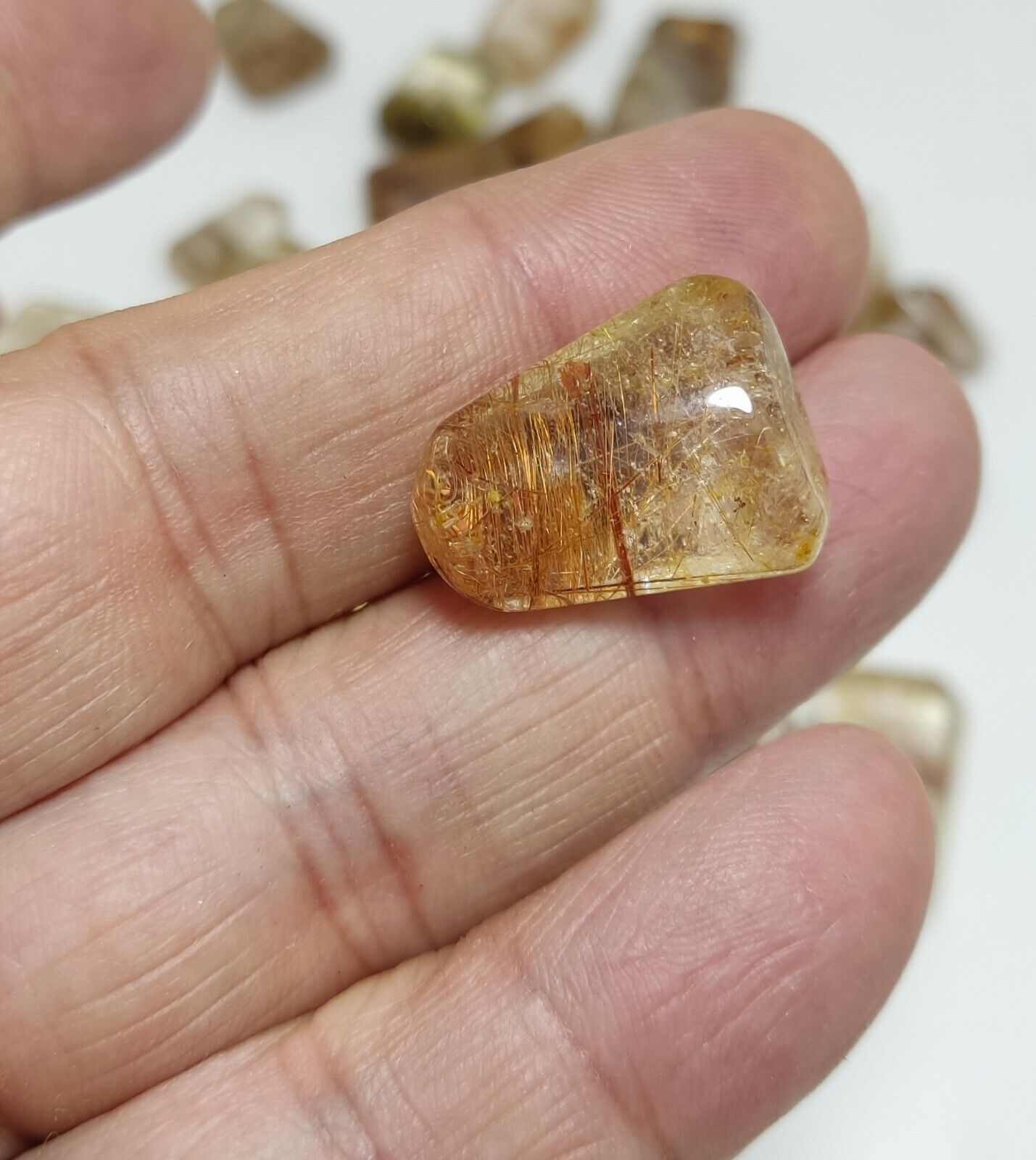 230 grams Rutilated polished quartz tumbles