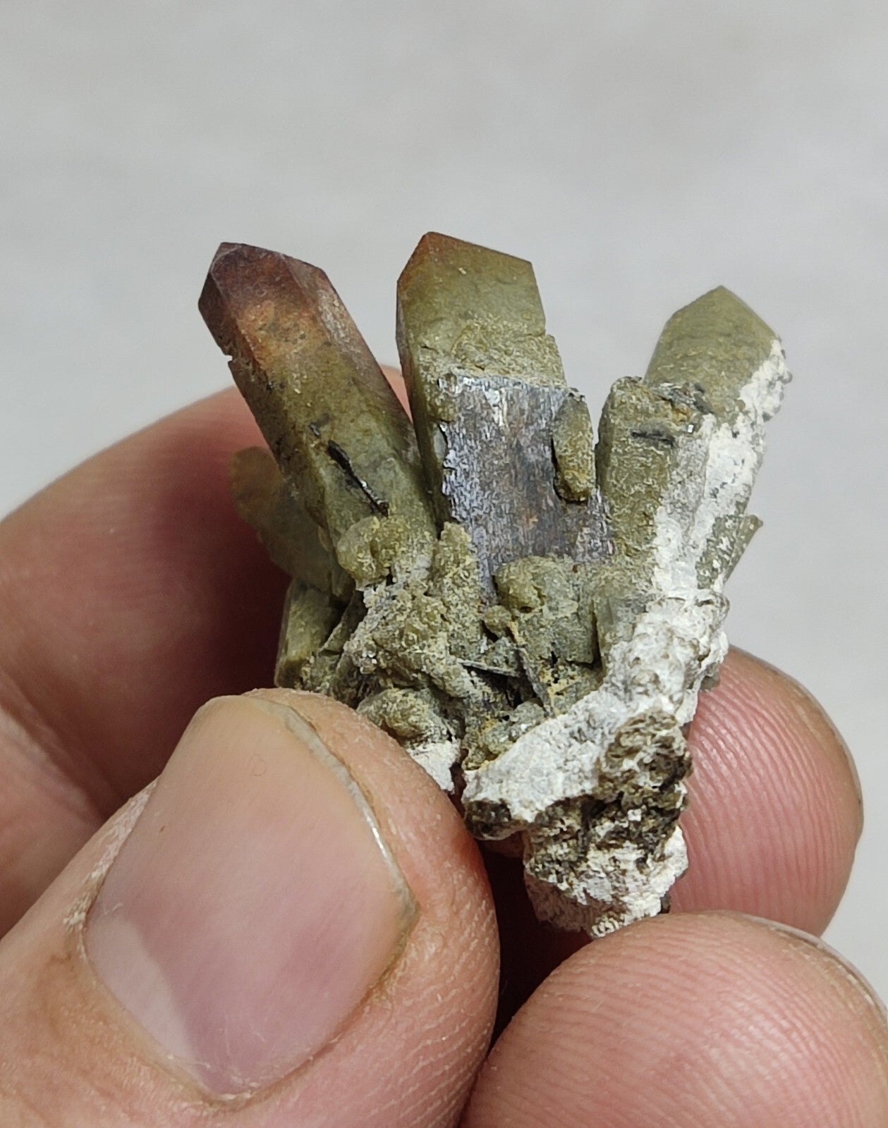 An Aesthetic terminated chlorite Quartz specimen with brookite 11 grams