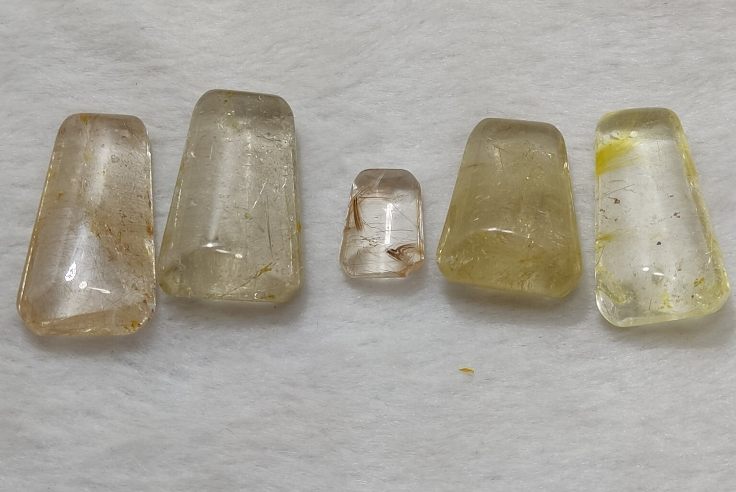 An amazing lot of Rutilated polished quartz tumbles 46 grams