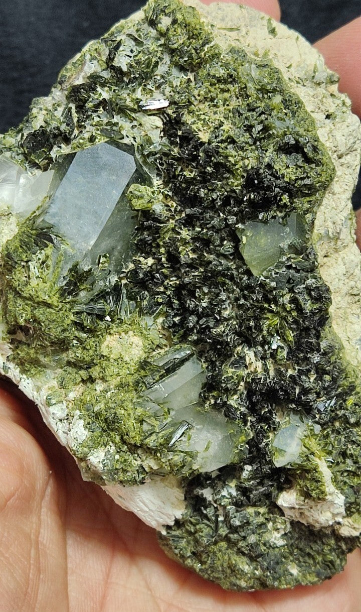 An Aesthetic terminated epidote Quartz specimen 265 grams