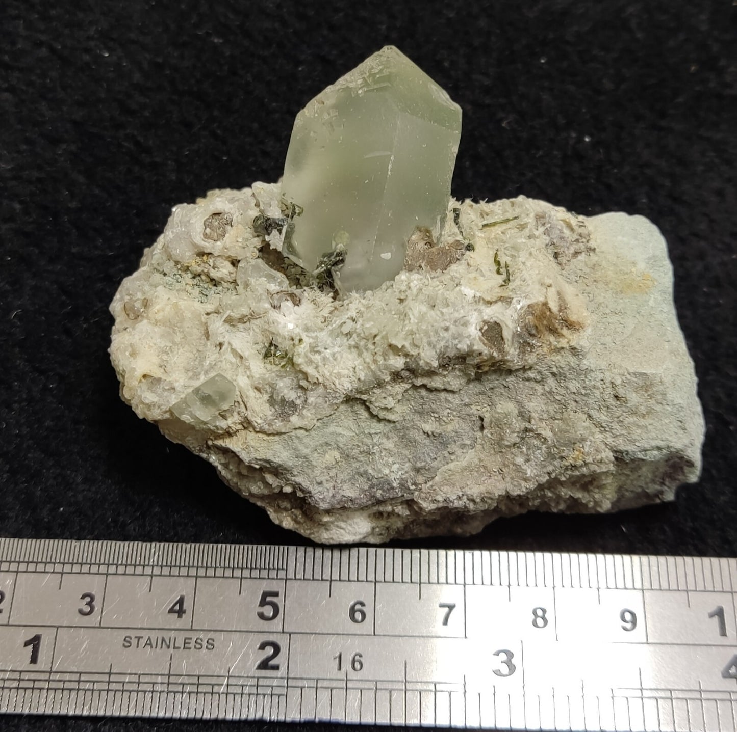 An Aesthetic specimen of quartz on matrix having light green inclusion 107 grams