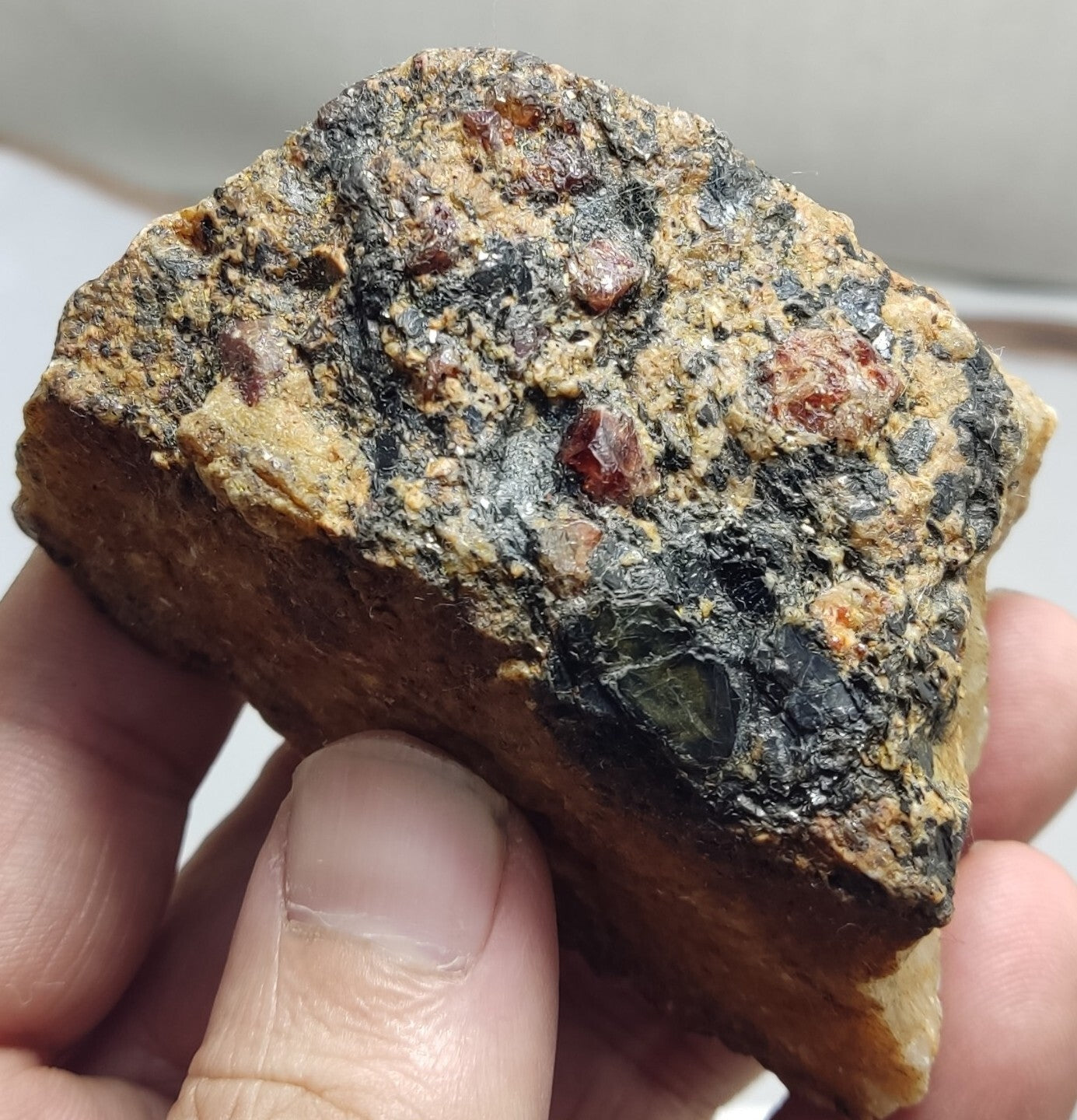 An Aesthetic specimen of zircon crytsals with biotite on matrix 215 grams