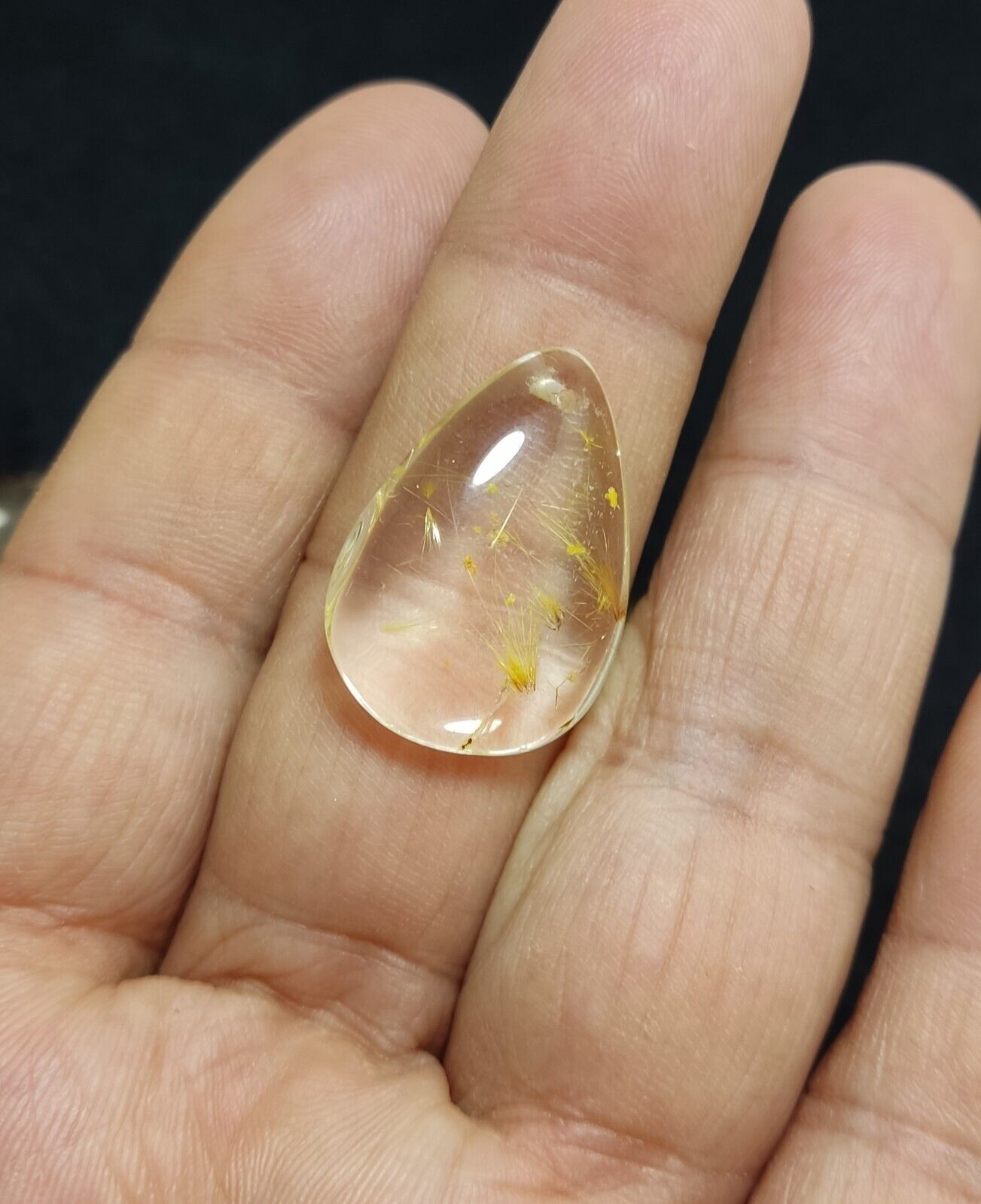 44 grams, 9 Natural beautiful Rutilated quartz pendants