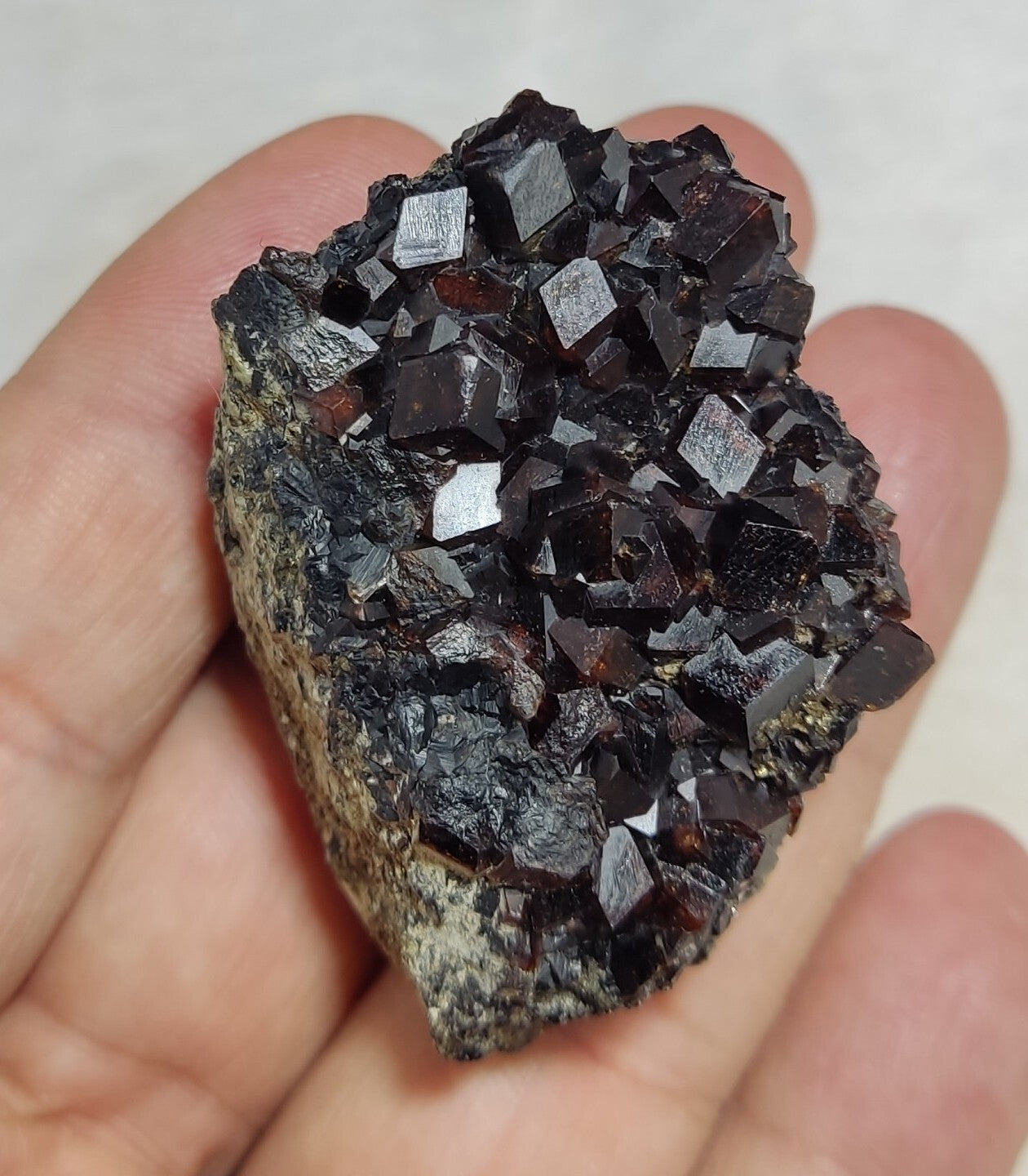 An Aesthetic Andradite Garnets Cluster 77 grams