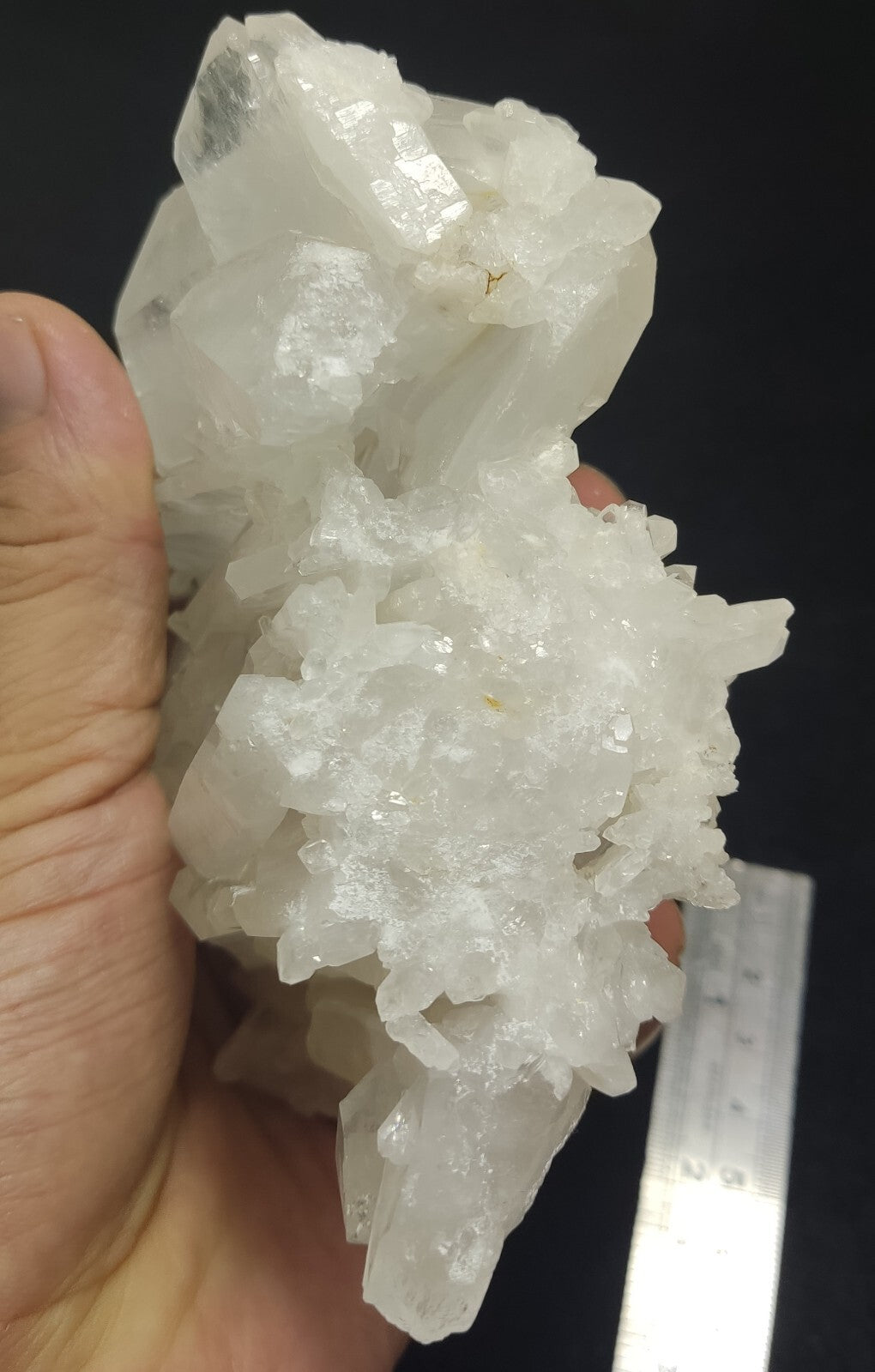 An aesthetic specimen of terminated faden Quartz crystals cluster 618 grams