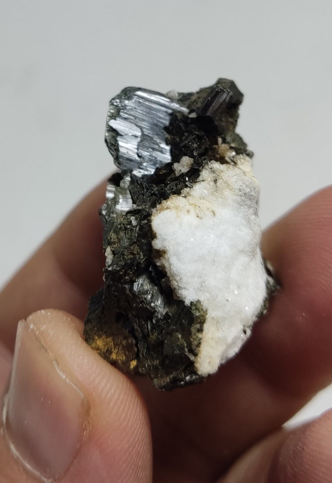 An aesthetic specimen of aegirine crystals on matrix 18 grams