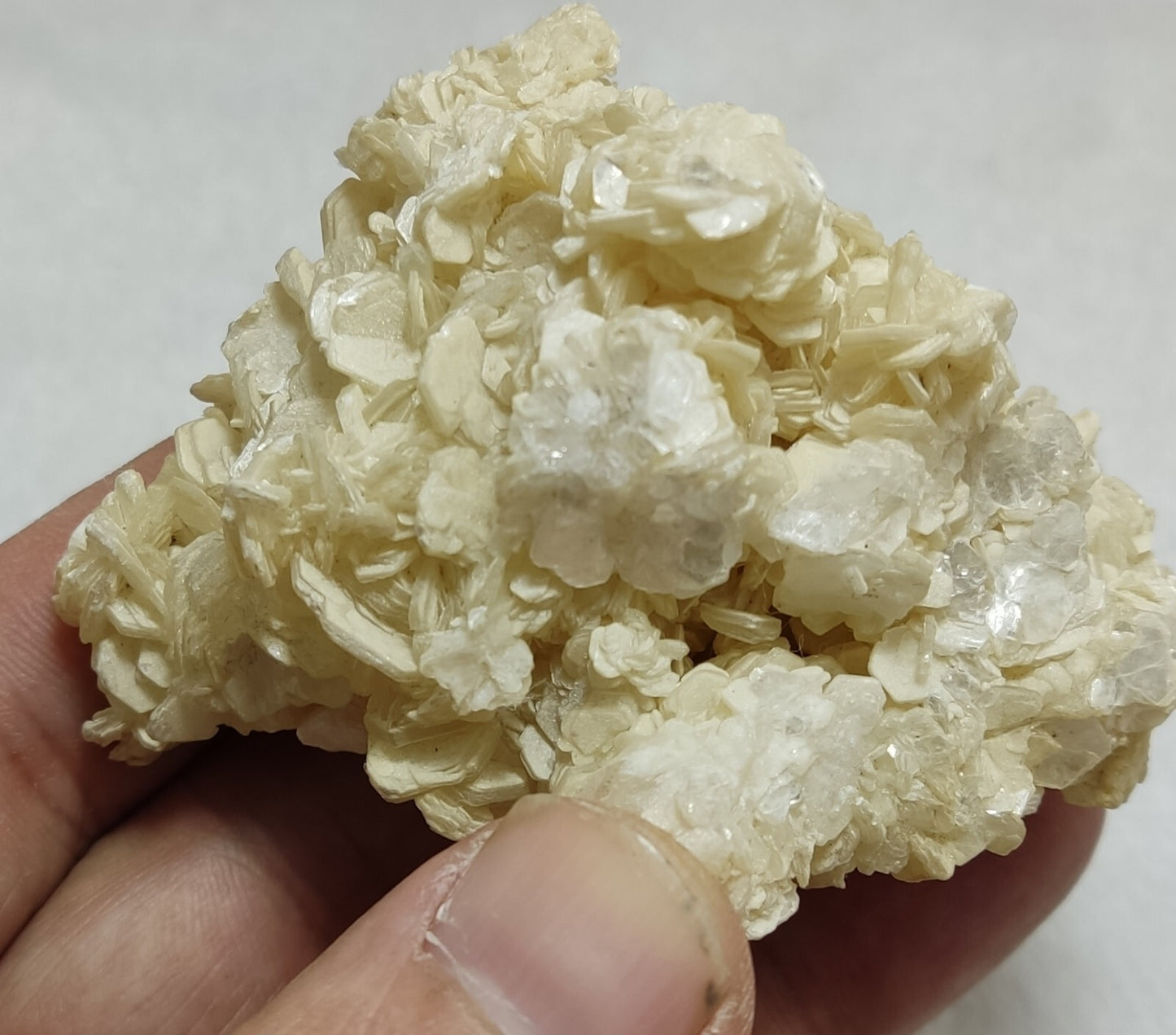 An Aesthetic specimen of muscovite cluster 118 grams