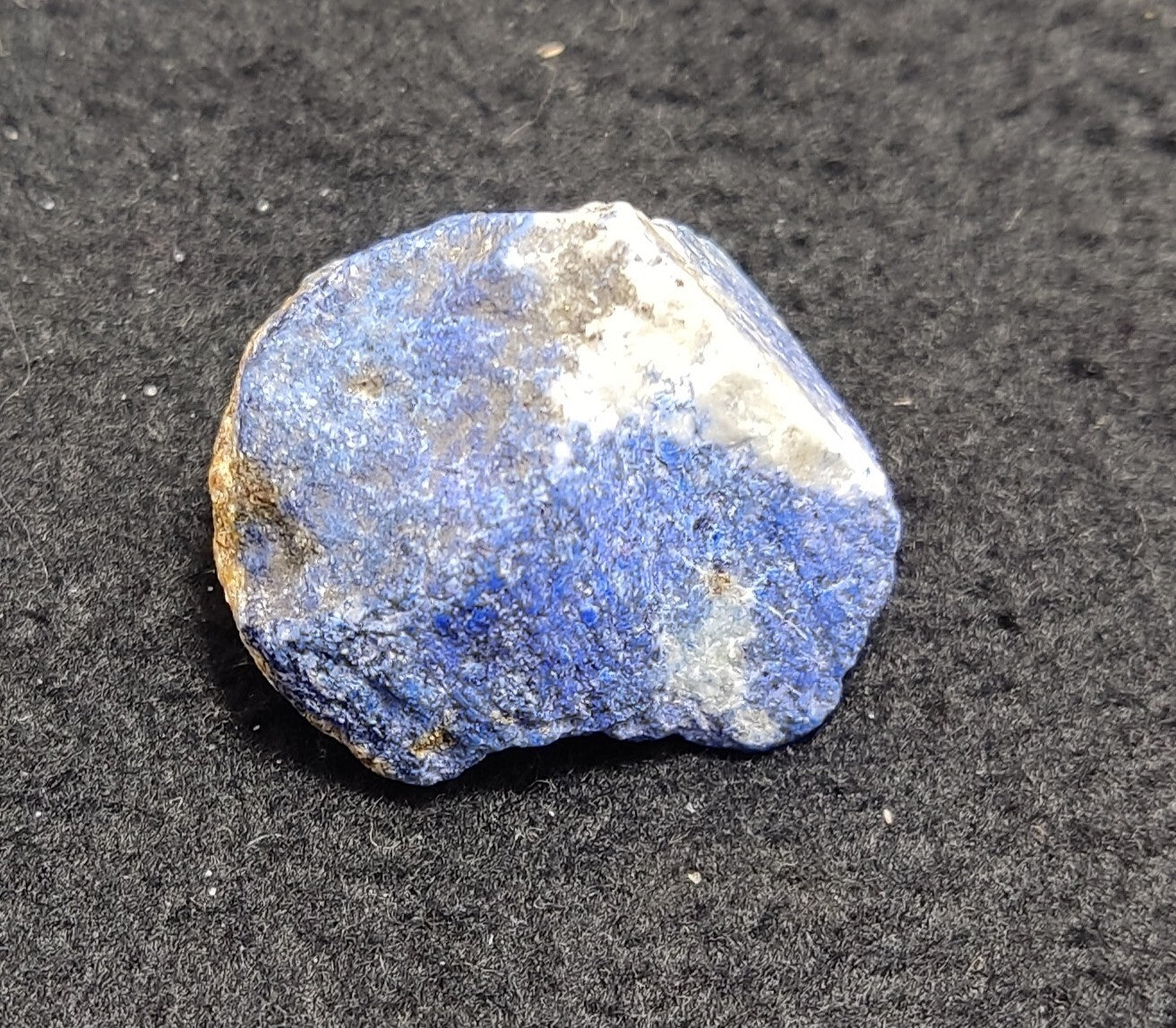 An Aesthetic specimen of fluorescent lapis/lazurite on matrix 23 grams