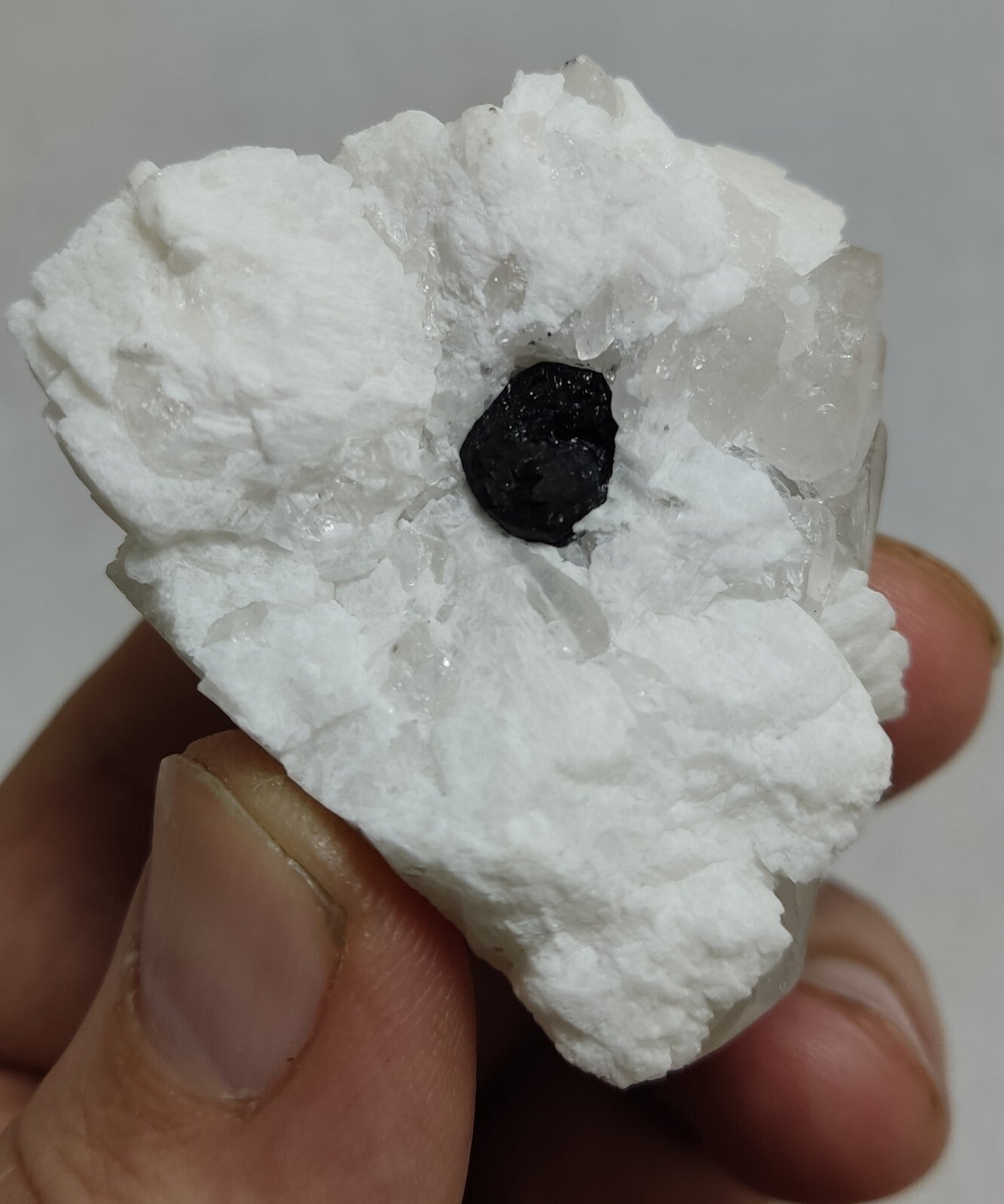 An Aesthetic combo specimen of feldspar, Tourmaline and quartz 64 grams