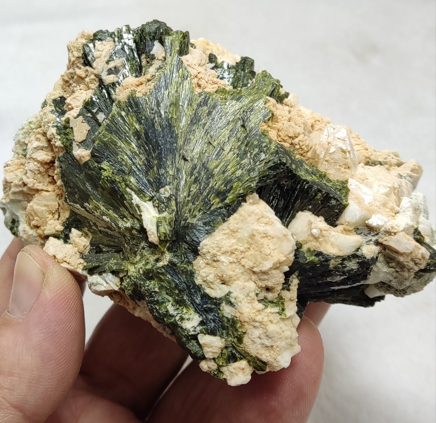 A very Aesthetic Naturally terminated specimen of epidote on matrix 416 grams